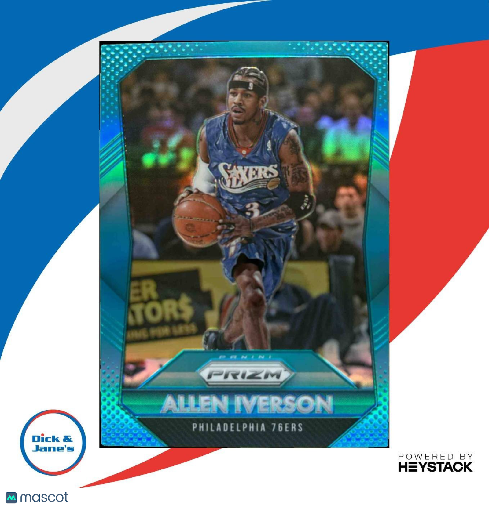 2015-16 Panini Prizm Allen Iverson Light Blue /199 #286 Philadelphia 76ers