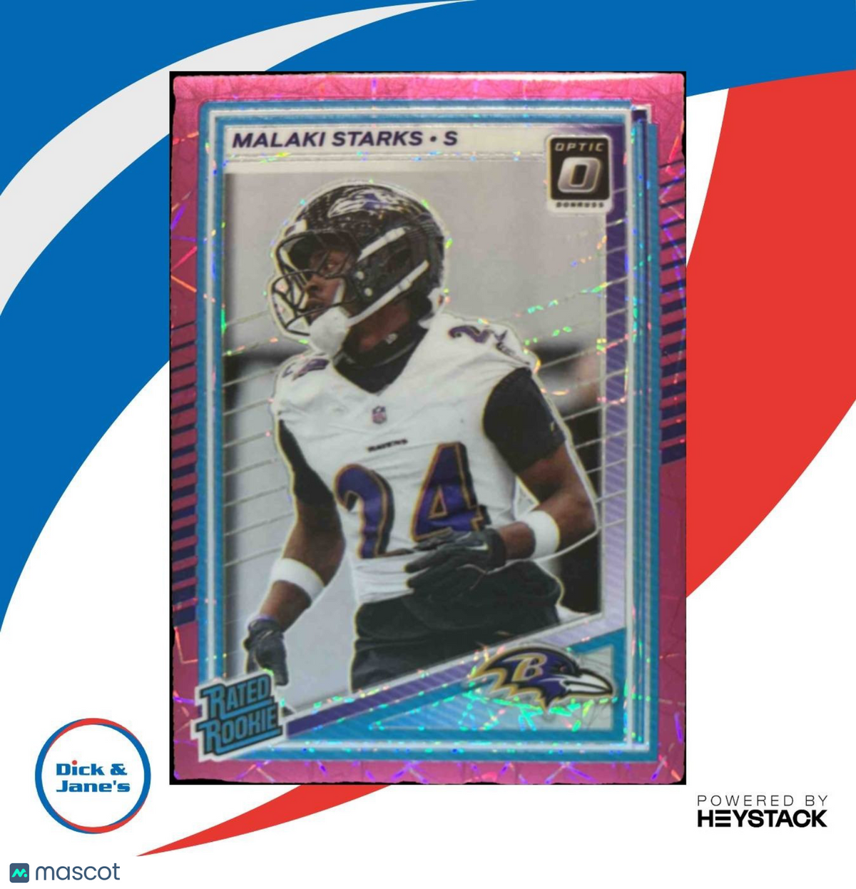 2025 Donruss Optic Malaki Starks Pink Velocity /99 #256 Baltimore Ravens