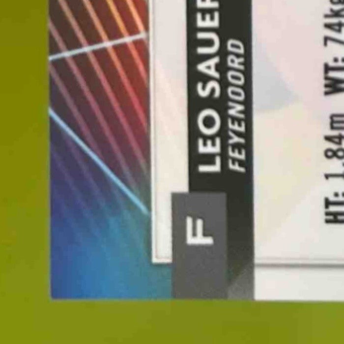 2023-24 Topps Finest UEFA Club Competitions Leo Sauer Auto #A-LS RC Feyenoord