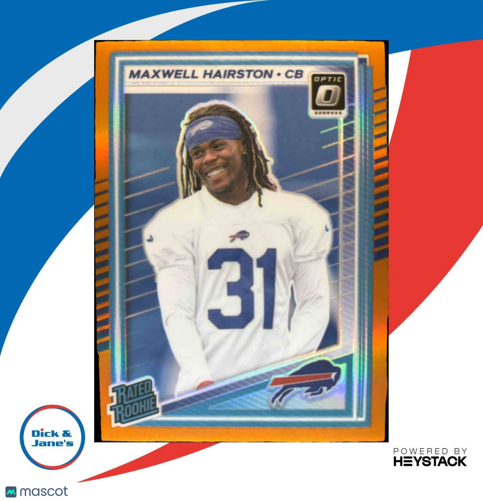 2025 Donruss Optic Maxwell Hairston Rated Rookie Orange /299 #286 Buffalo Bills