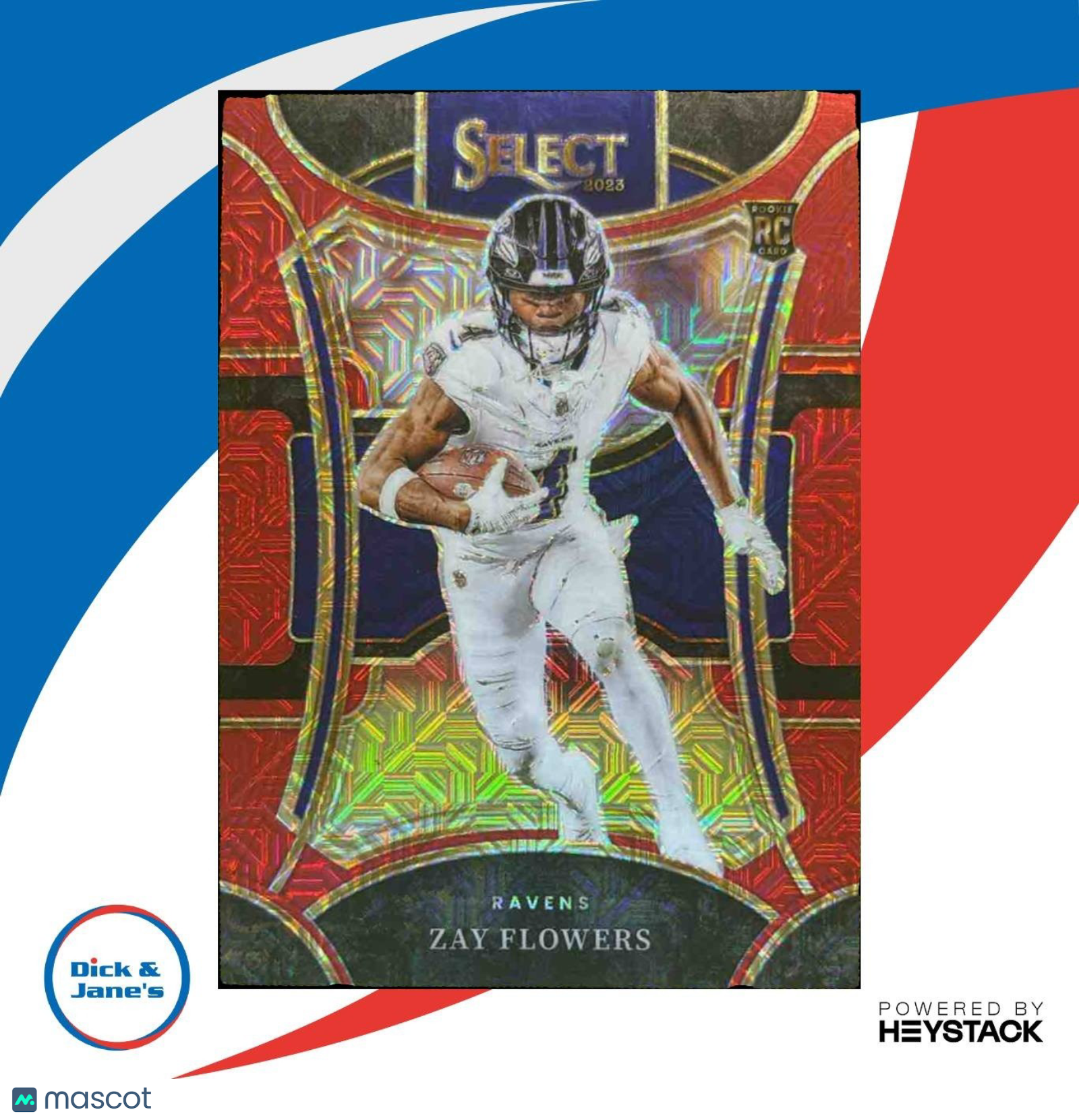 2023 Panini Select Zay Flowers Red Prizms 29/49 #408 RC Suite Baltimore Ravens