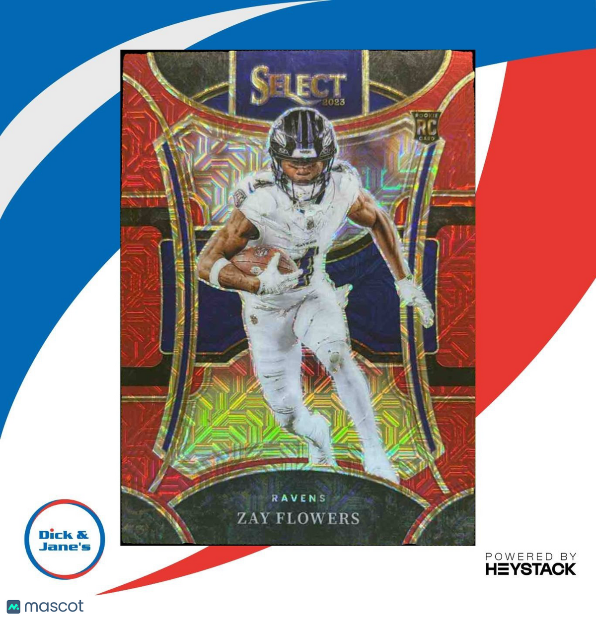 2023 Panini Select Zay Flowers Red Prizms 29/49 #408 RC Suite Baltimore Ravens
