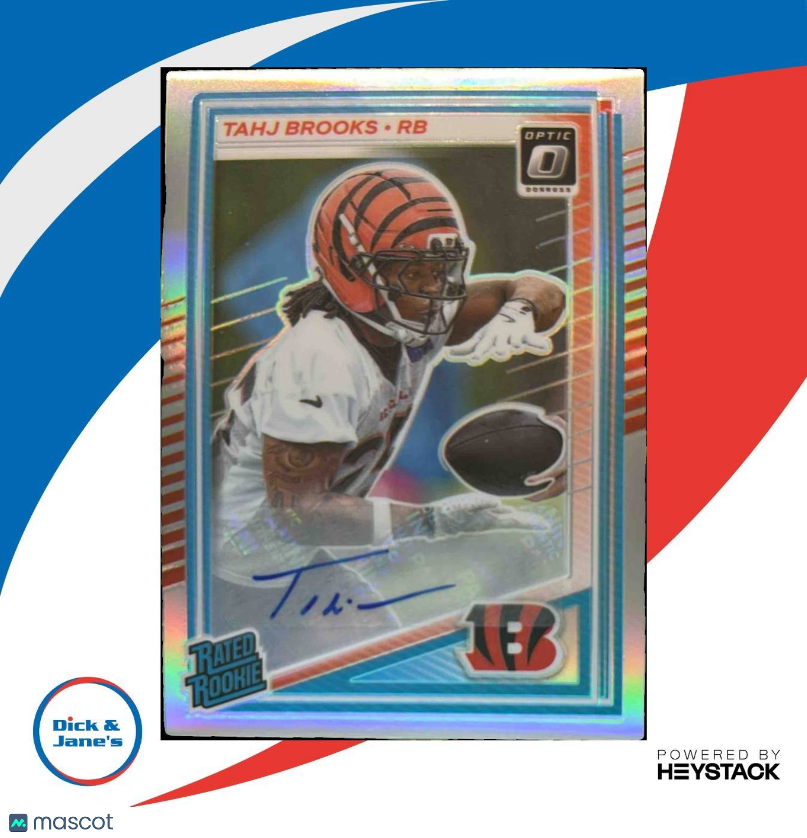 2025 Donruss Optic Tahj Brooks Auto Holo Prizm 99/199 #268 Cincinnati Bengals