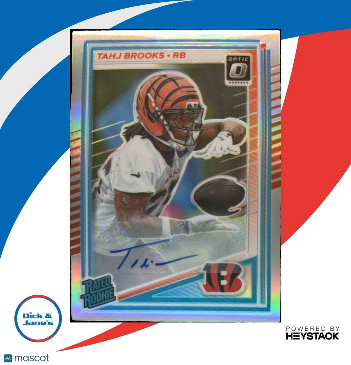 2025 Donruss Optic Tahj Brooks Auto Holo Prizm 99/199 #268 Cincinnati Bengals