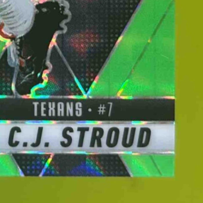 2025 Panini Mosaic C.J. Stroud Green Fluorescent Prizm 10/10 #71 Houston Texans