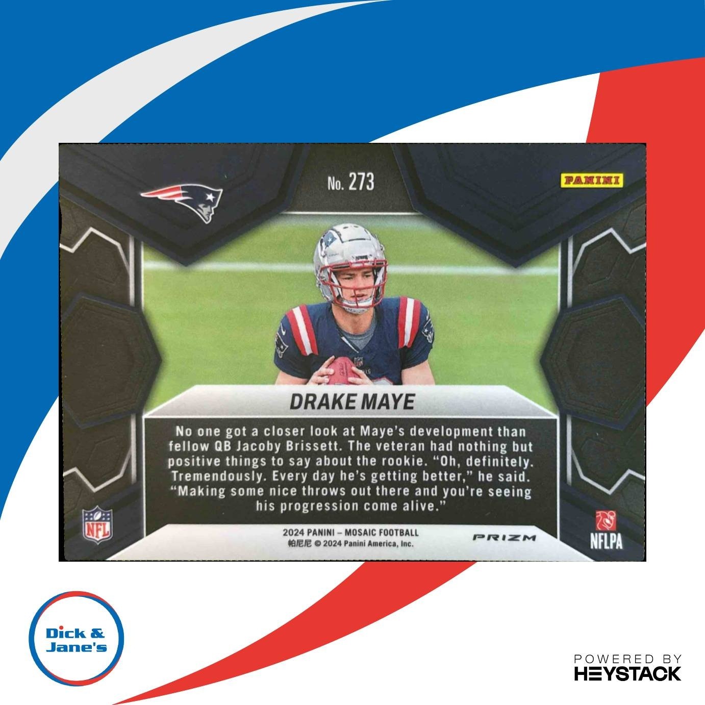2024 Panini Mosaic Drake Maye Mosaic Prizm #273 RC NFL Debut Patriots