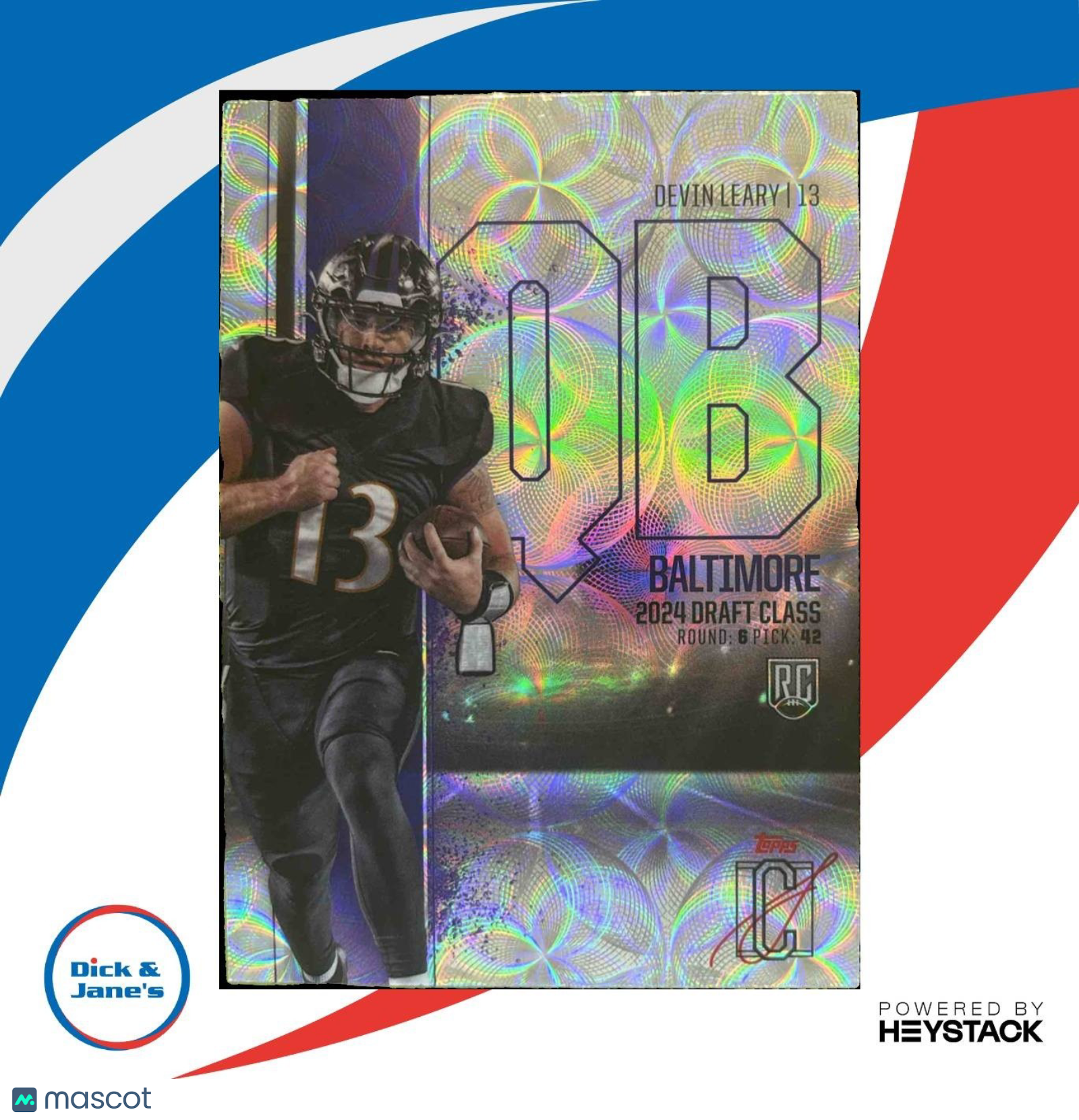 2024 Topps Signature Class Devin Leary Rookie Chrome Variations RC Raven
