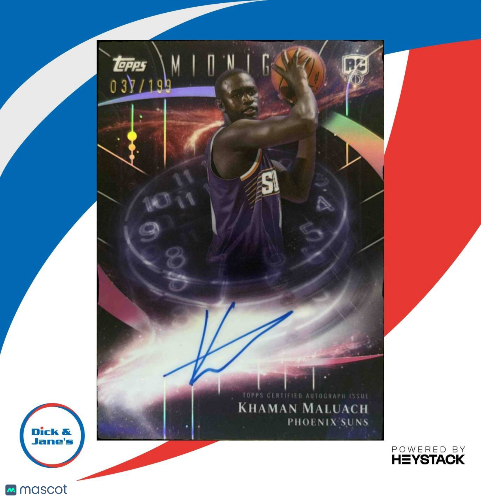 2025-26 Topps Midnight Khaman Maluach Stroke of Auto Twilight /199 Phoenix Suns