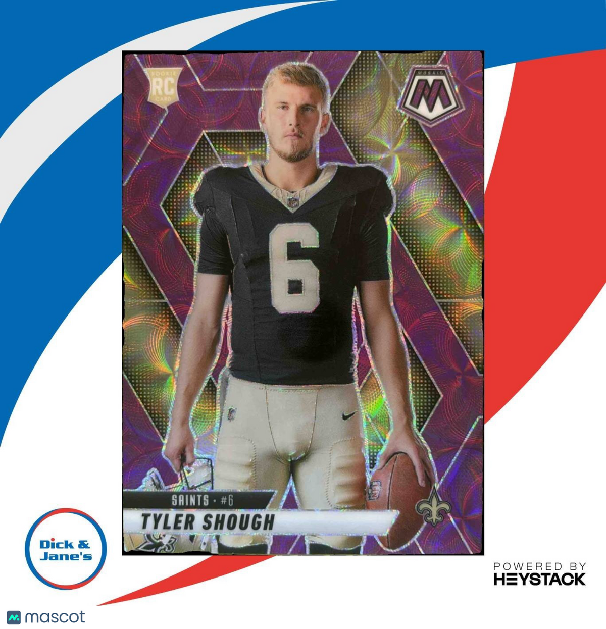 2025 Panini Mosaic Tyler Shough Rookie Variation Purple Scope #273 RC Saints