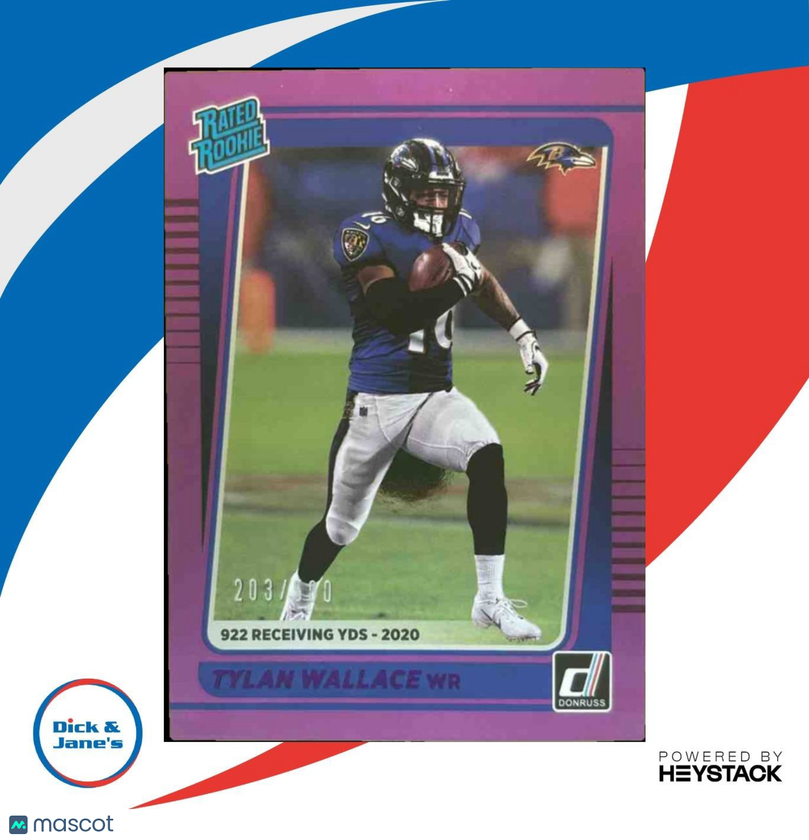 2021 Panini Donruss Tylan Wallace /500 #274 RC Rated Rookie Baltimore Ravens