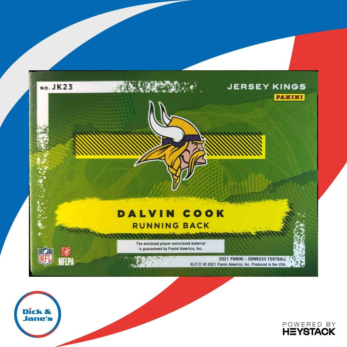 2021 Panini Donruss Dalvin Cook Jersey Kings /349 #JK23 Minnesota Vikings