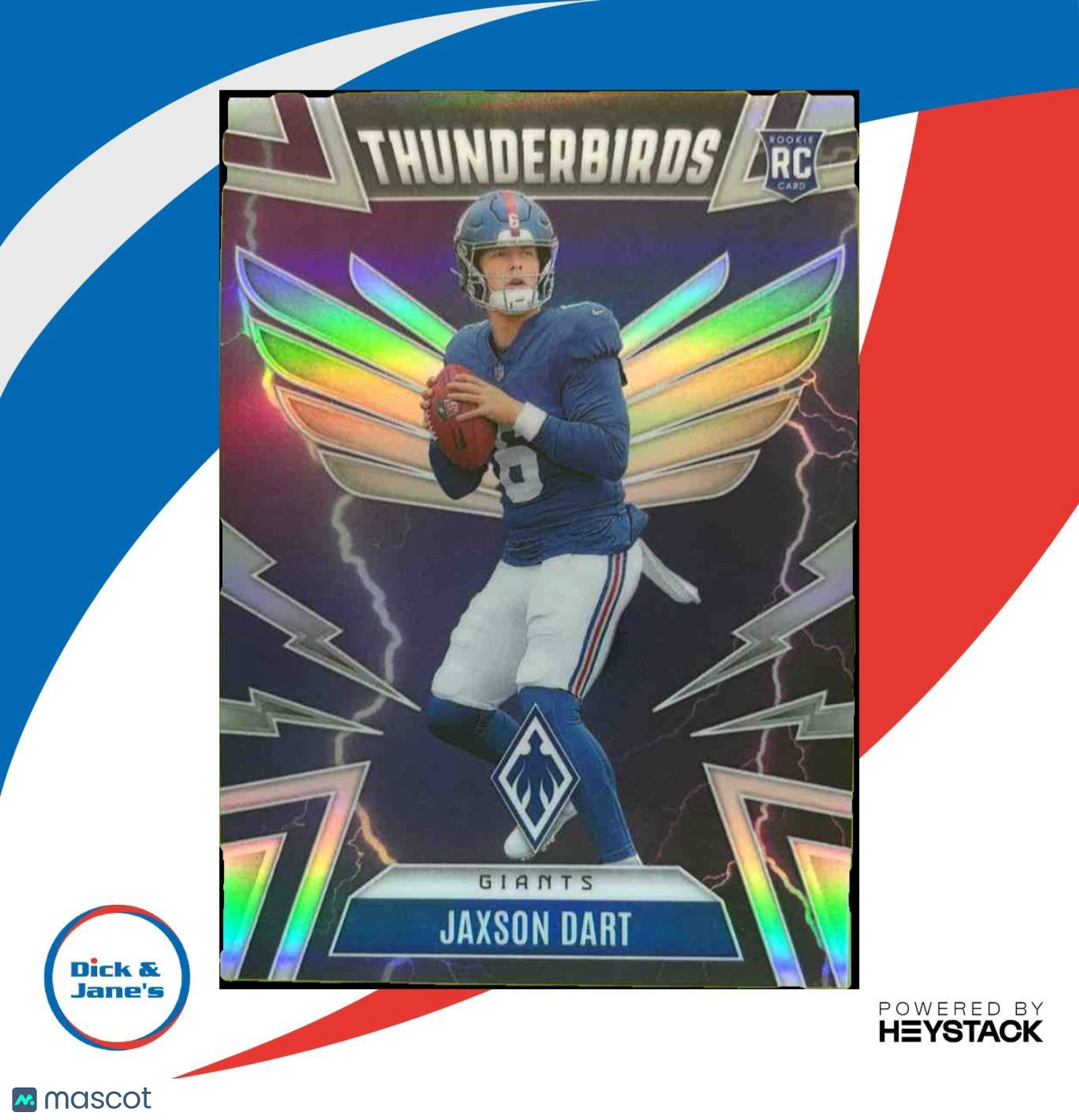 2025 Panini Phoenix Jaxson Dart Thunderbirds #38 RC New York Giants