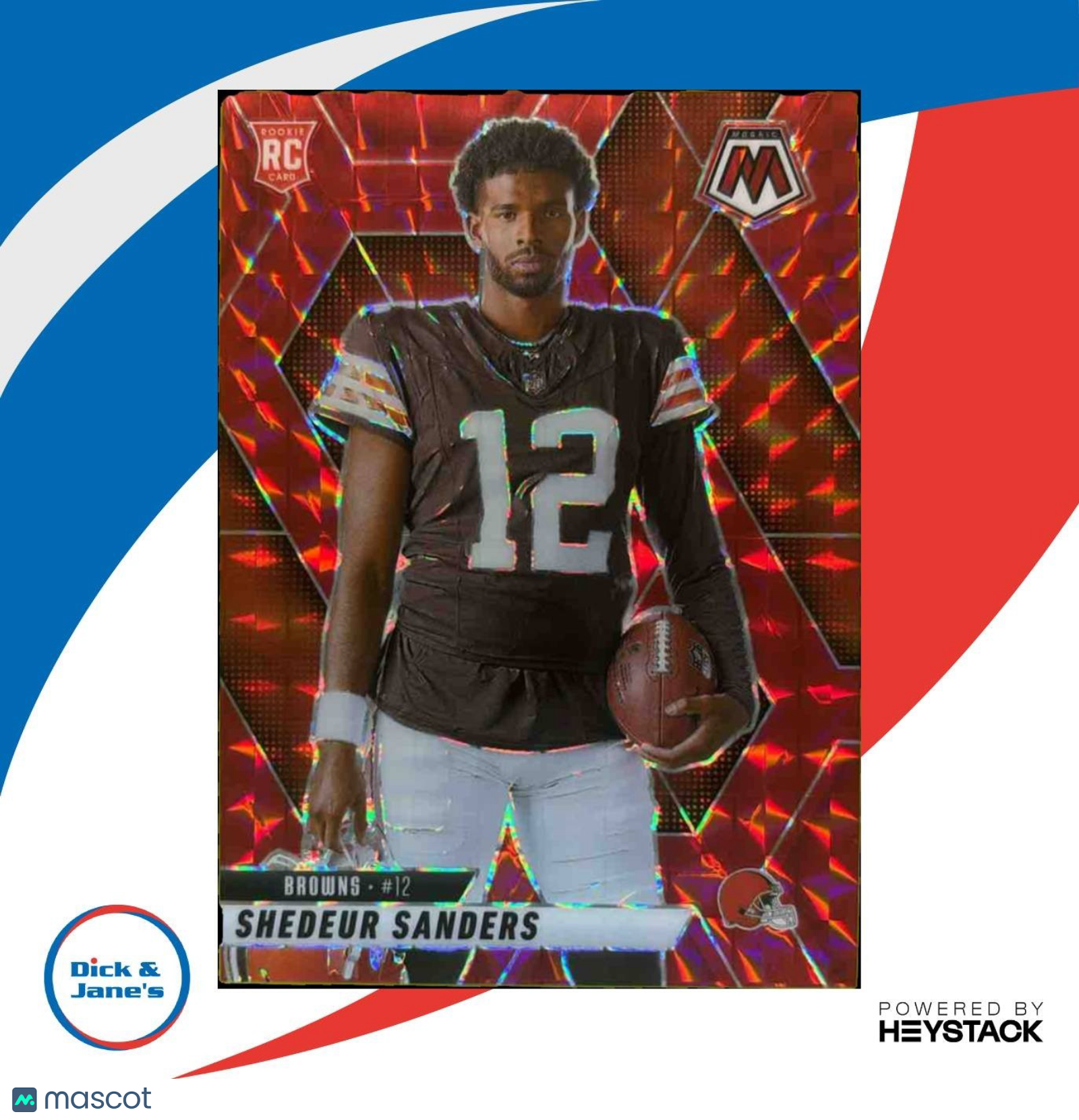 2025 Panini Mosaic Shedeur Sanders Rookie Variation Red #290 RC Cleveland Browns