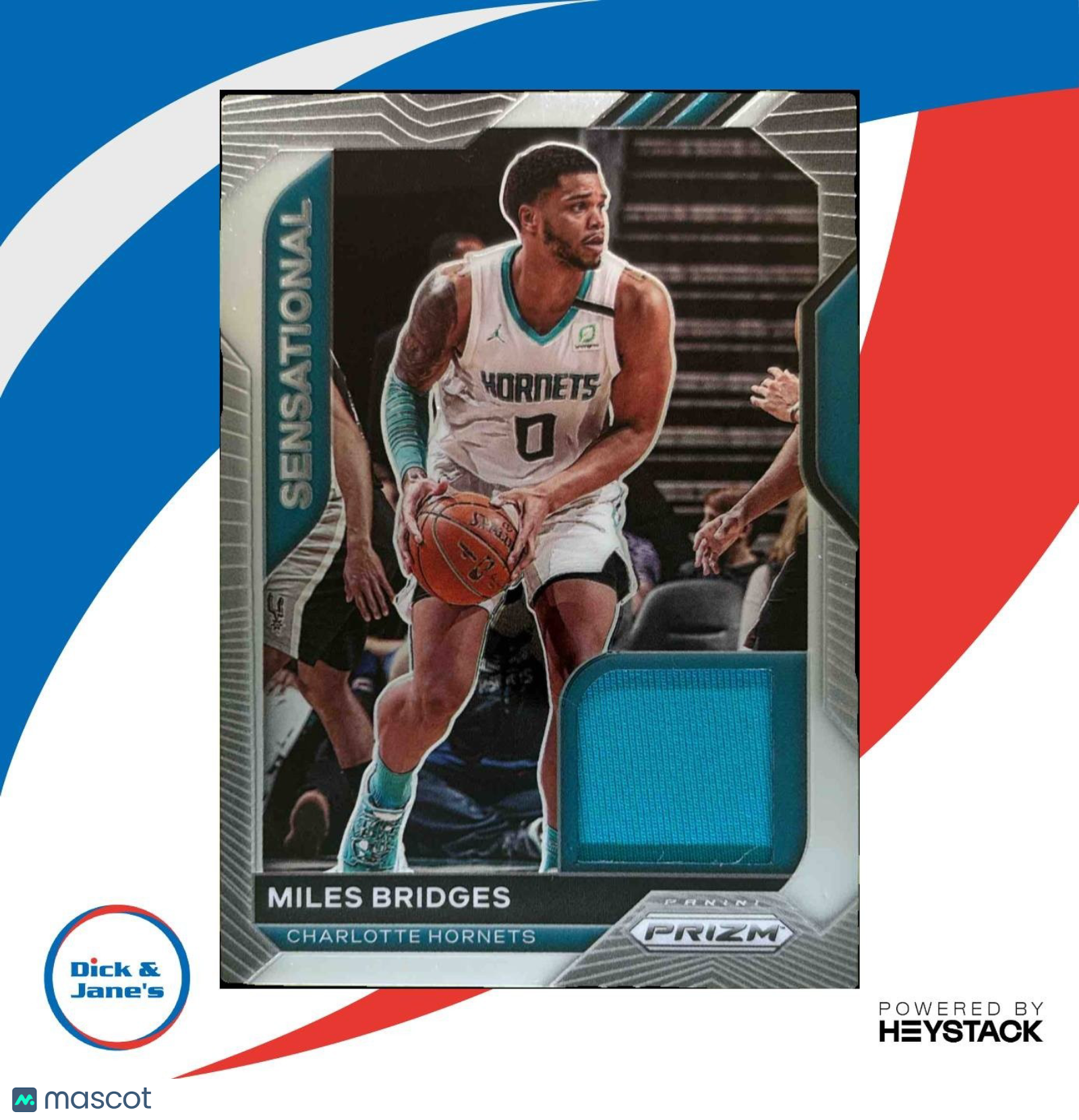 2020-21 Panini Prizm Miles Bridges Sensational Swatches MEM Charlotte Hornets