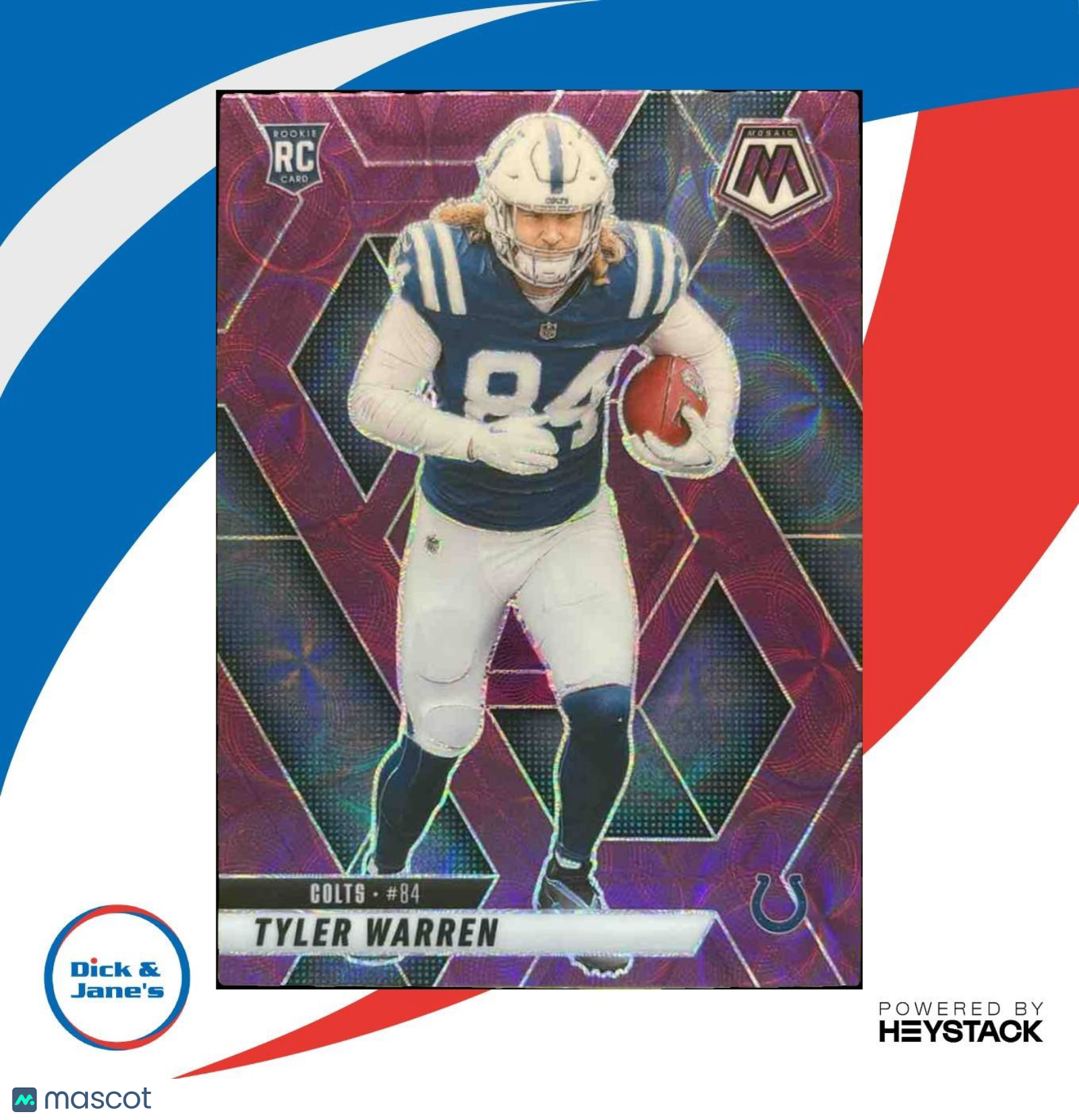 2025 Panini Mosaic Tyler Warren Rookies Purple Scope #354 RC Indianapolis Colts
