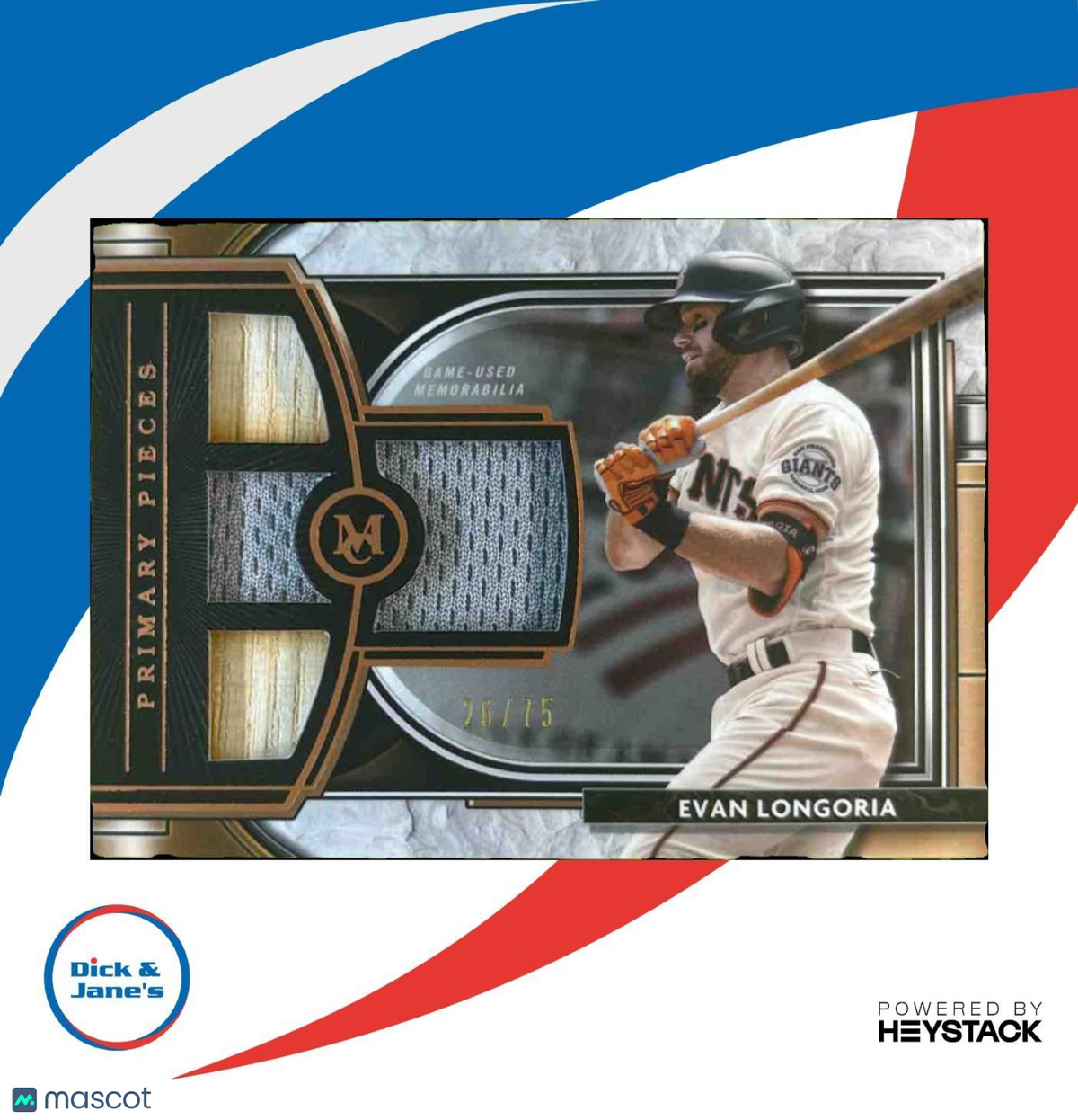 2021 Topps Museum Collection Evan Longoria Quad Relics /75 San Francisco Giants