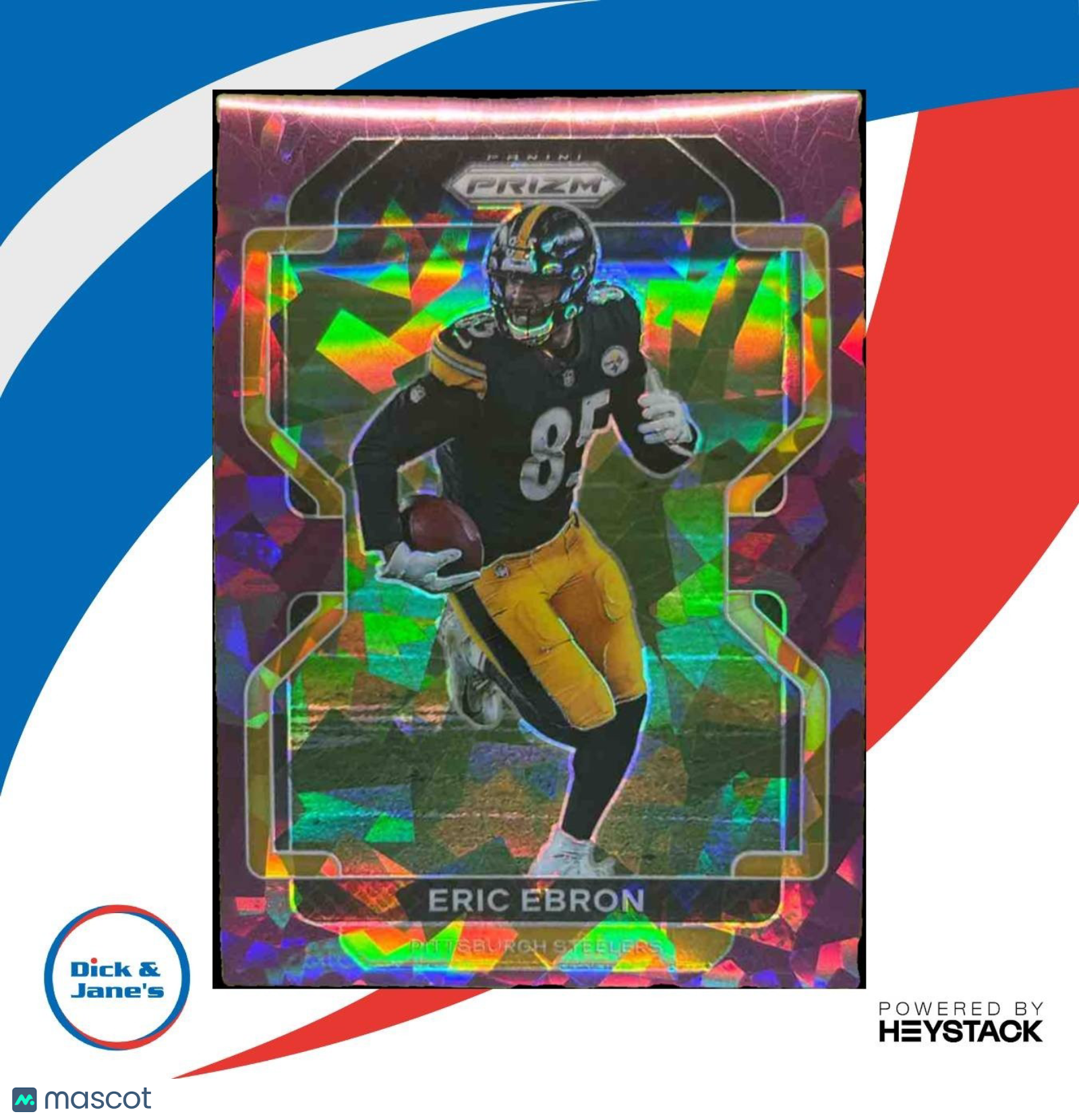 2021 Panini Prizm Eric Ebron Purple Ice 98/225 #252 Pittsburgh Steelers