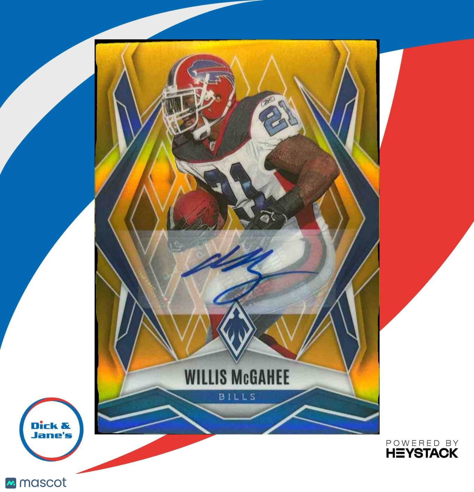 2025 Panini Phoenix Willis McGahee Auto Gold /10 #64 Buffalo Bills