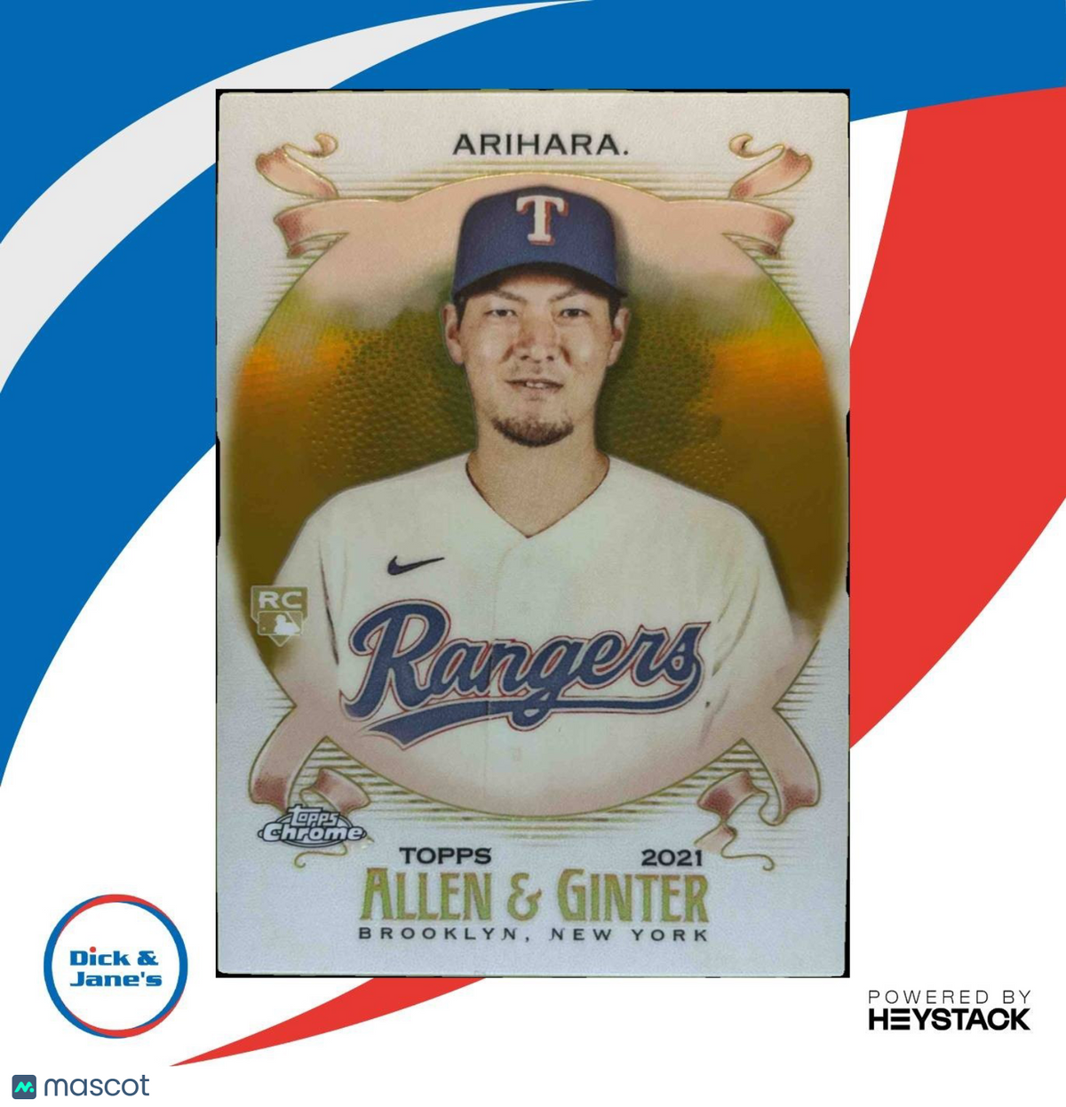 2021 Topps Allen & Ginter Chrome Kohei Arihara Gold Refractor /50 #202 RC