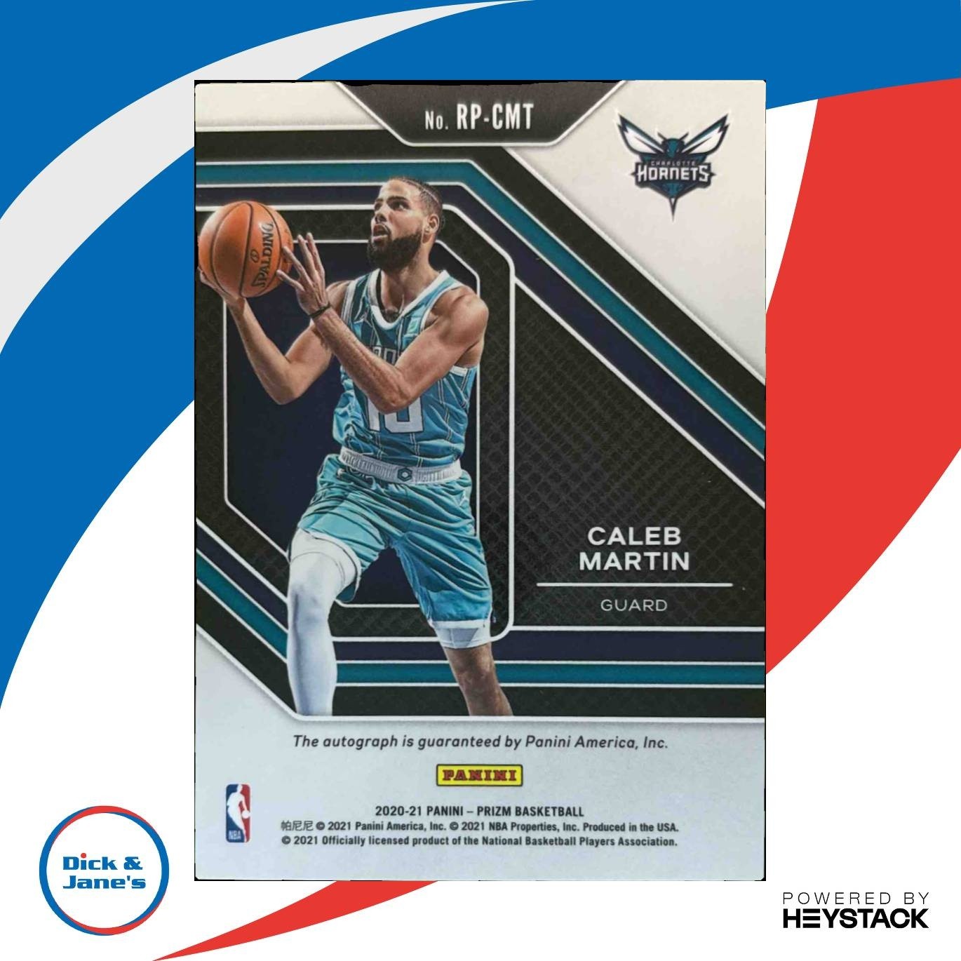 2020-21 Panini Prizm Caleb Martin Rookie Penmanship Auto RC Charlotte Hornets