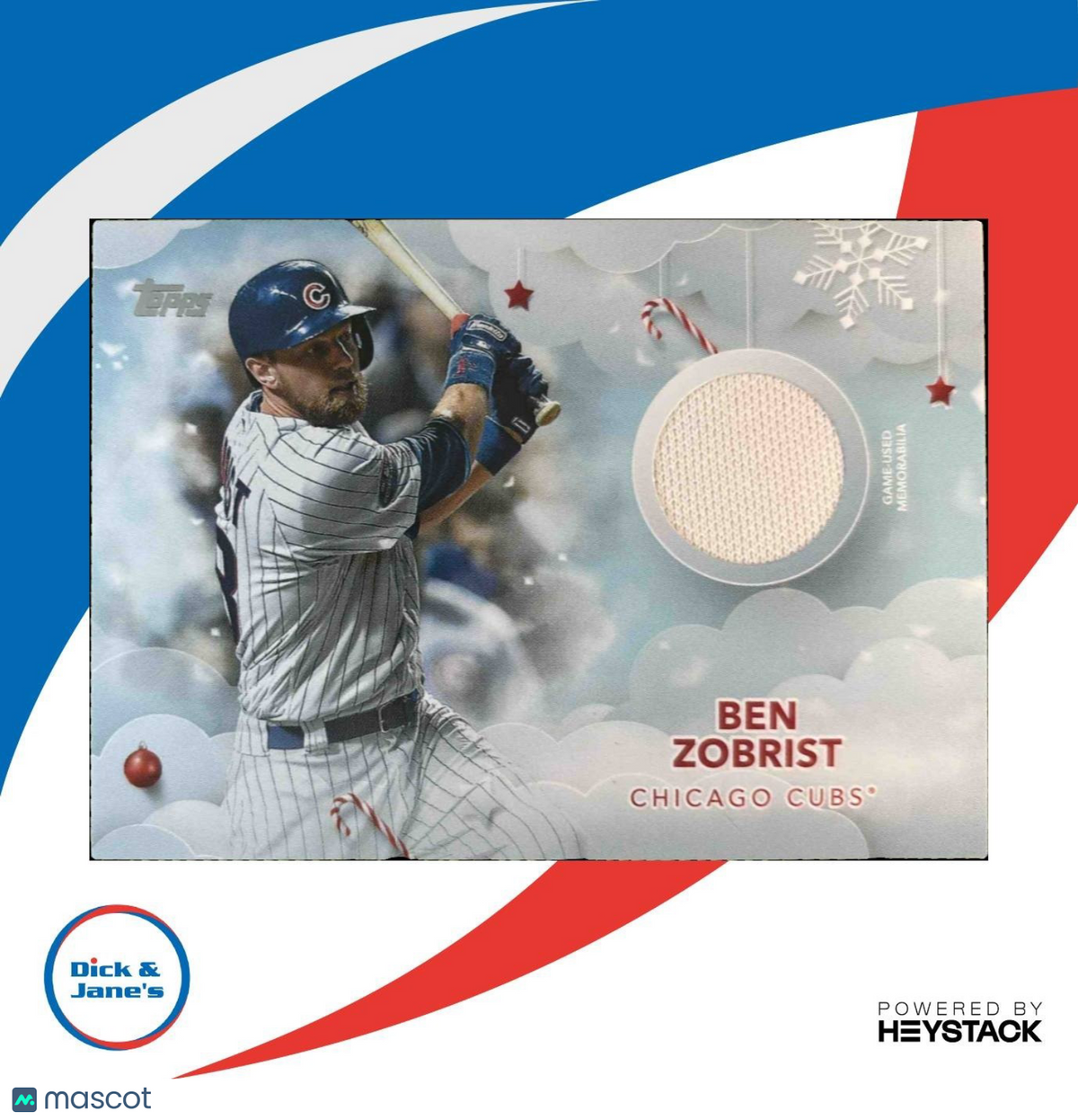 2020 Topps Holiday Ben Zobrist Relics #WHR-BZ MEM Chicago Cubs