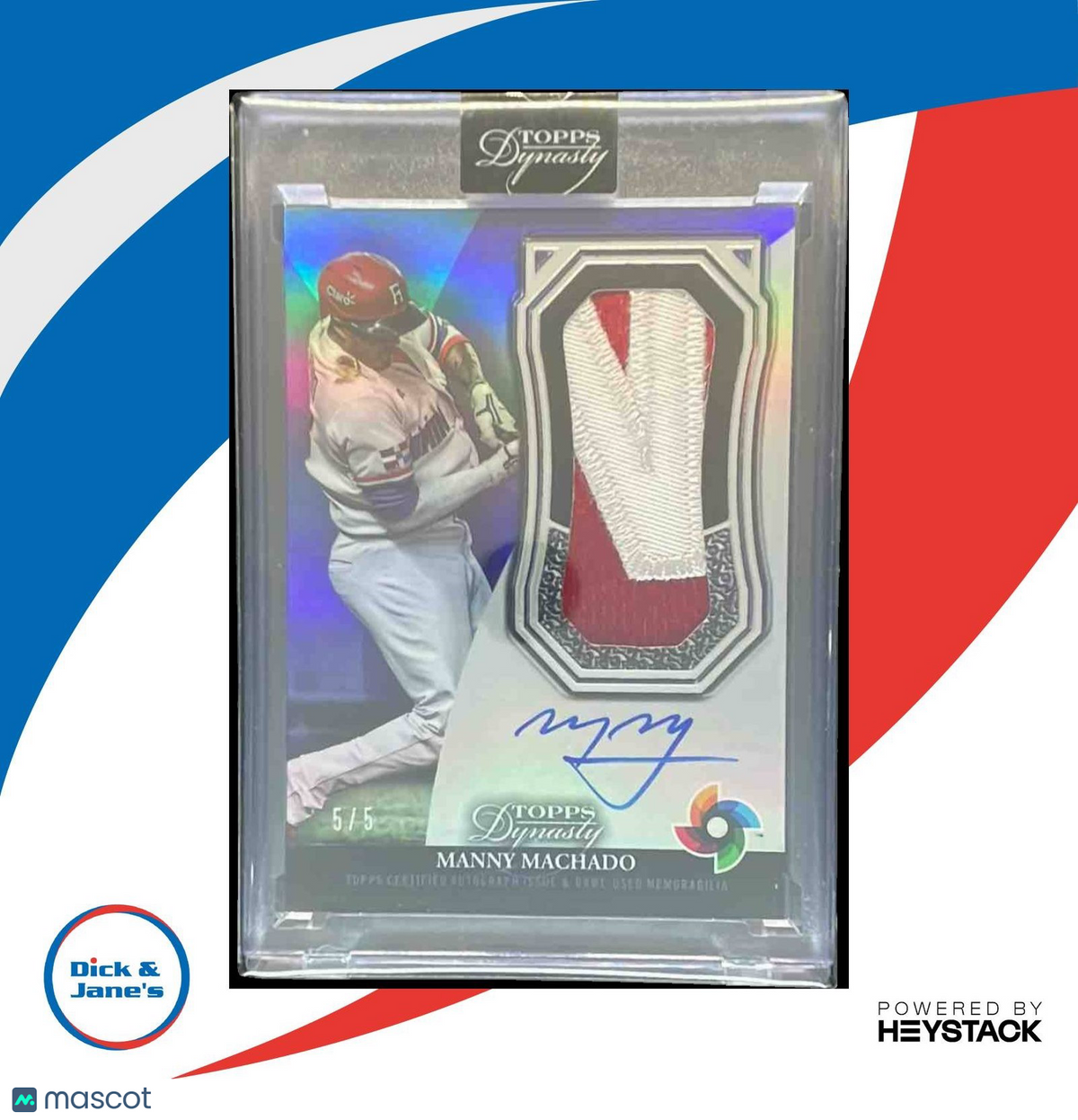 2023 Topps Dynasty Manny Machado World Baseball Classic Auto Patch Silver # 5/5