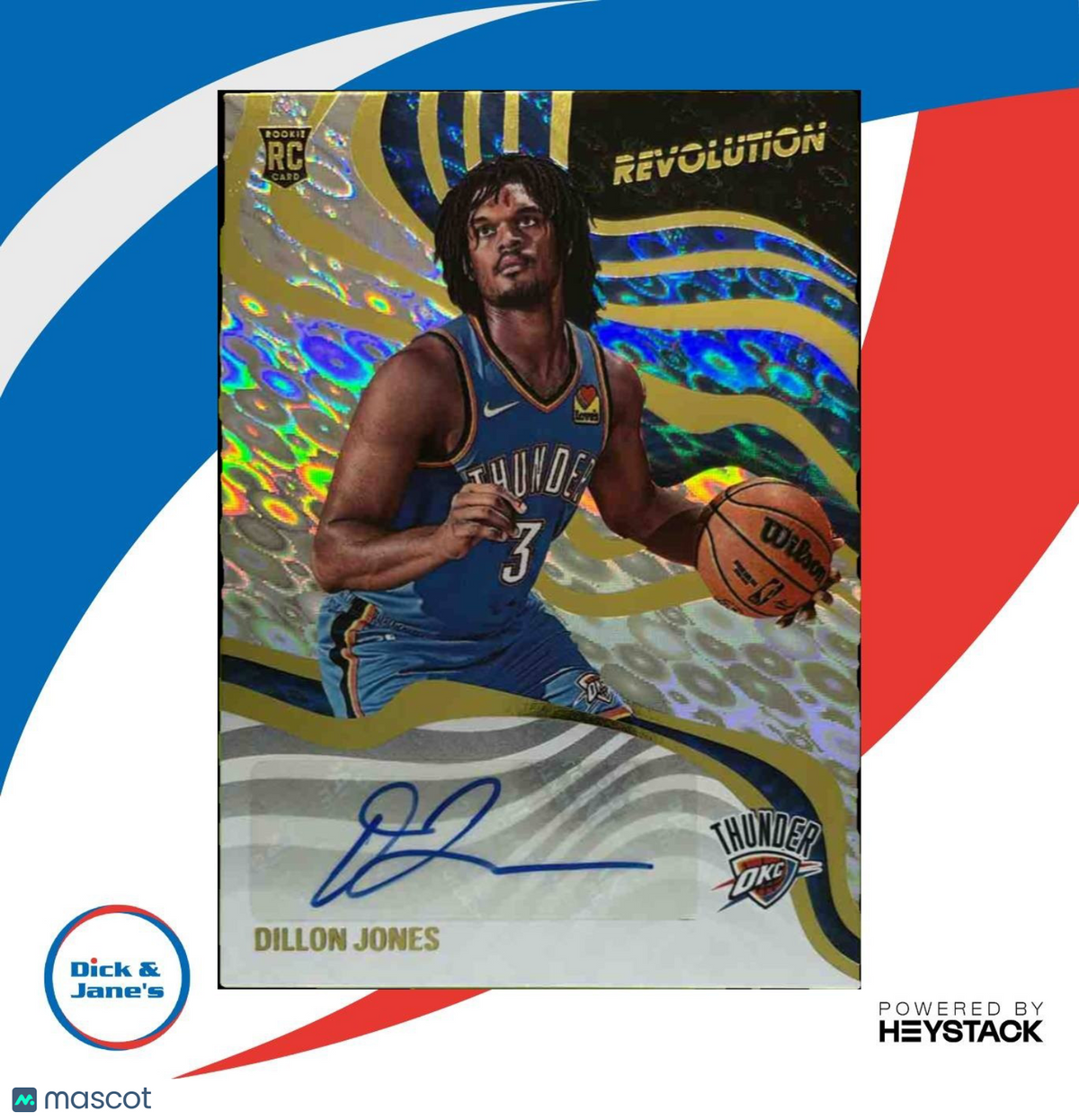 2024-25 Panini Revolution Dillon Jones Signatures RC Auto Oklahoma City Thunder