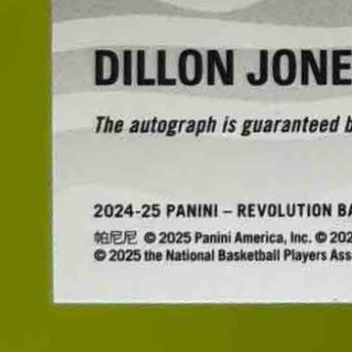 2024-25 Panini Revolution Dillon Jones Signatures RC Auto Oklahoma City Thunder