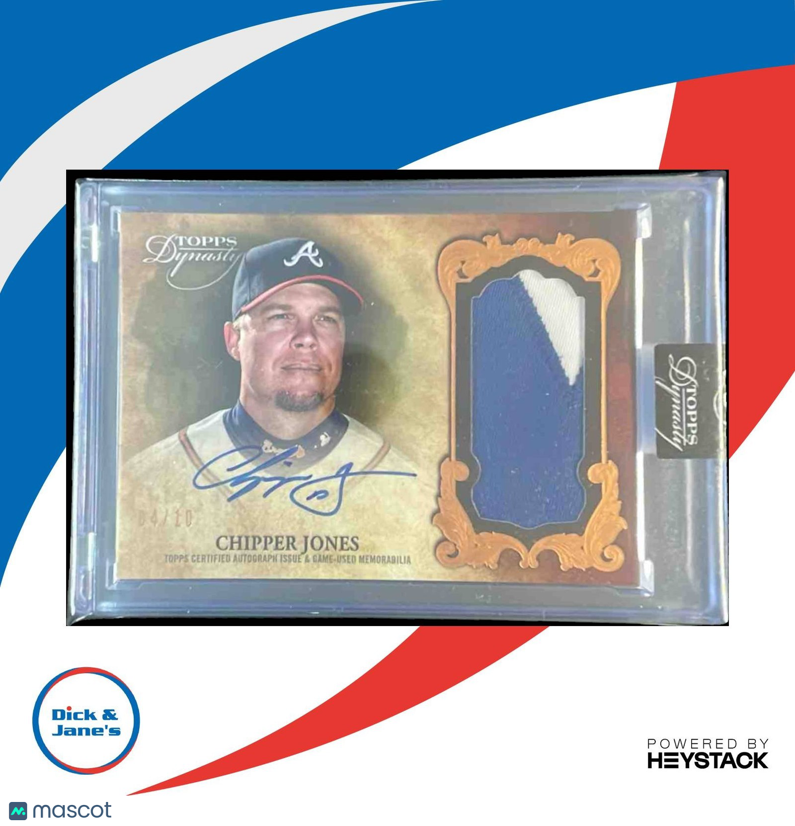 2021 Topps Dynasty Chipper Jones Auto Patch 4/10 #DAP-CJ1 MEM Atlanta Braves