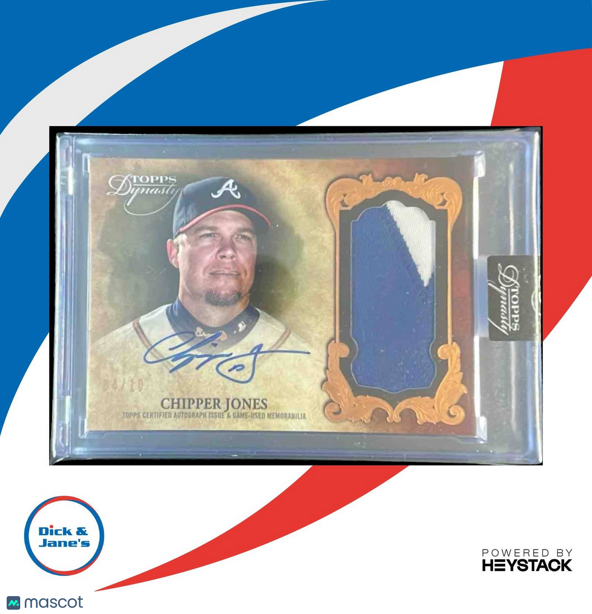 2021 Topps Dynasty Chipper Jones Auto Patch 4/10 #DAP-CJ1 MEM Atlanta Braves