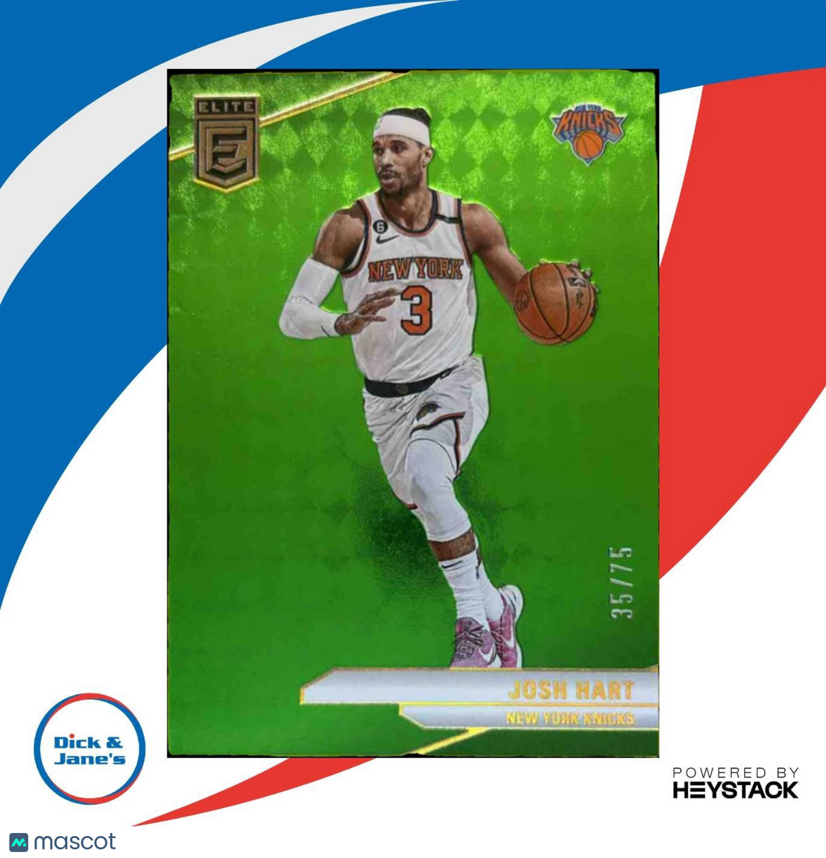 2023-24 Panini Donruss Elite Josh Hart Neon Green 35/75 #50 New York Knicks