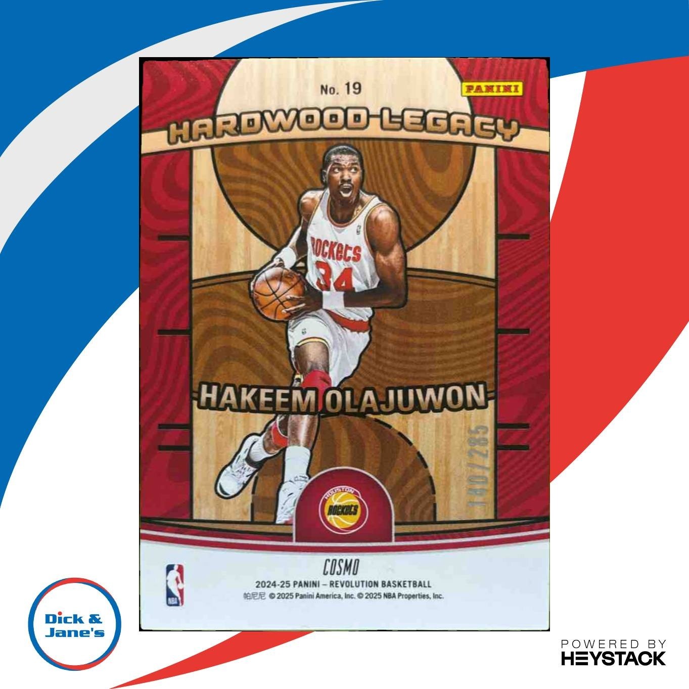 2024-25 Panini Revolution Hakeem Olajuwon Hardwood Legacy #19 Houston Rockets