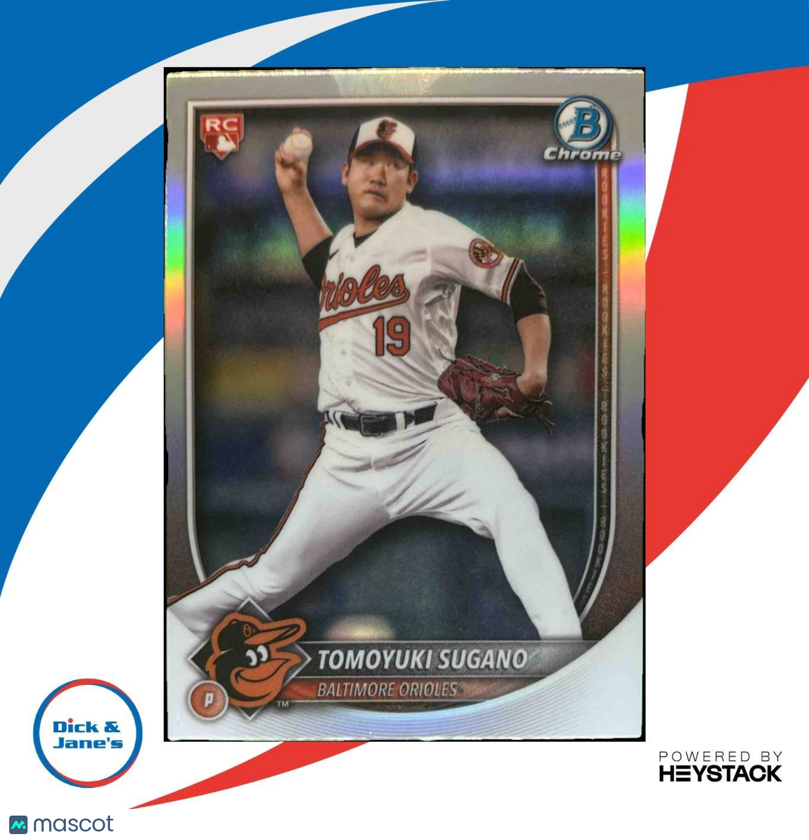 2025 Bowman Tomoyuki Sugano Chrome Red RC Rookie Redemption Baltimore Orioles