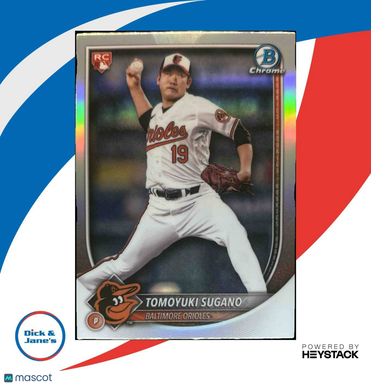 2025 Bowman Tomoyuki Sugano Chrome Red RC Rookie Redemption Baltimore Orioles