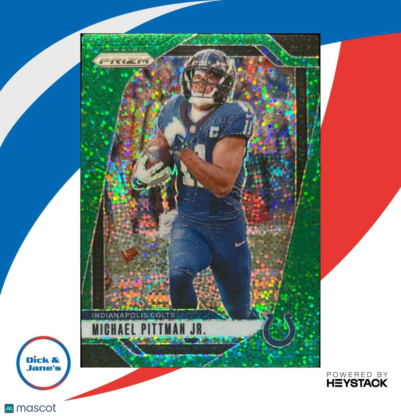 2024 Panini Prizm Michael Pittman Jr. Green Sparkle 1/8 #123 Indianapolis Colts