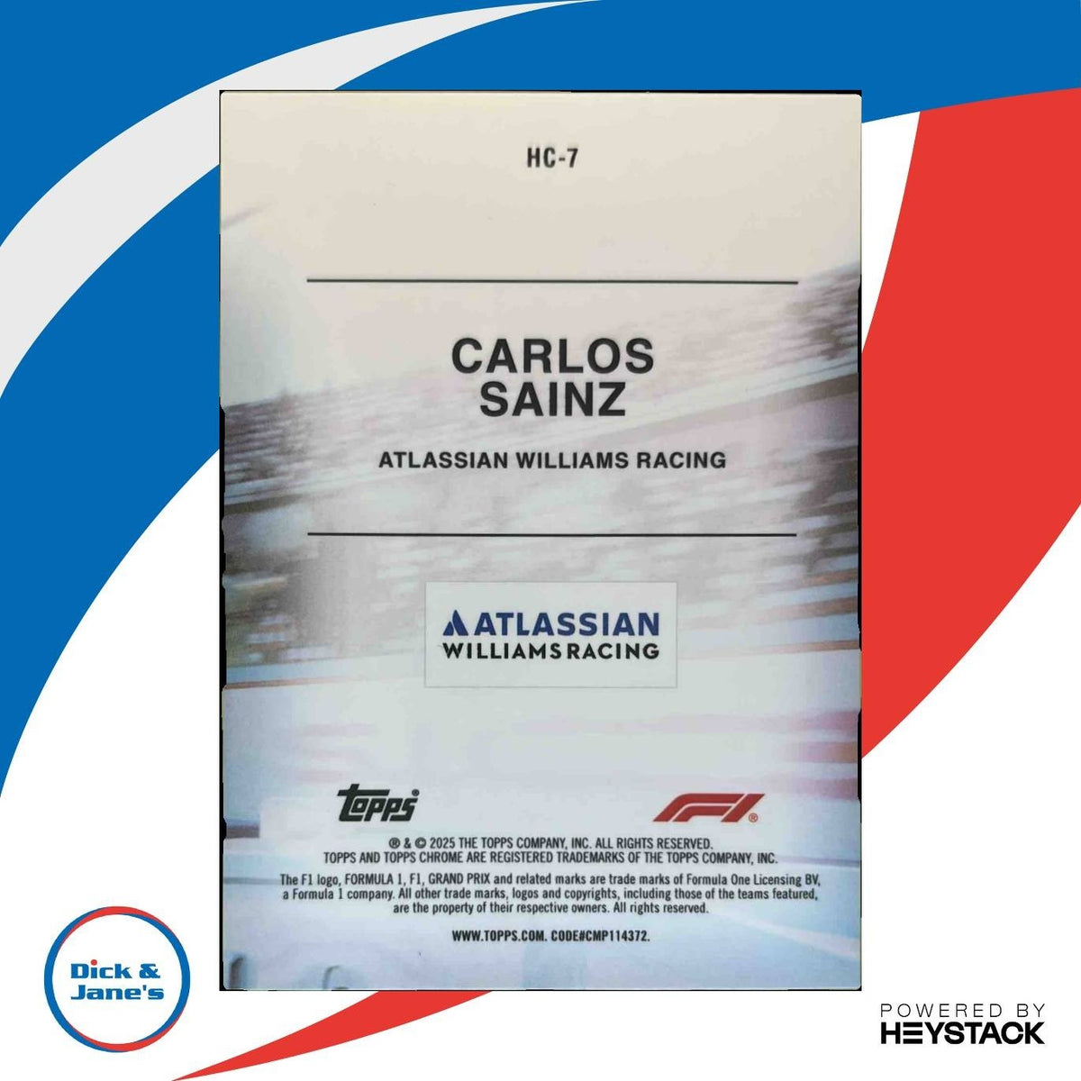 2025 Topps Chrome Formula 1 Carlos Sainz Helmet Collection #HC-7