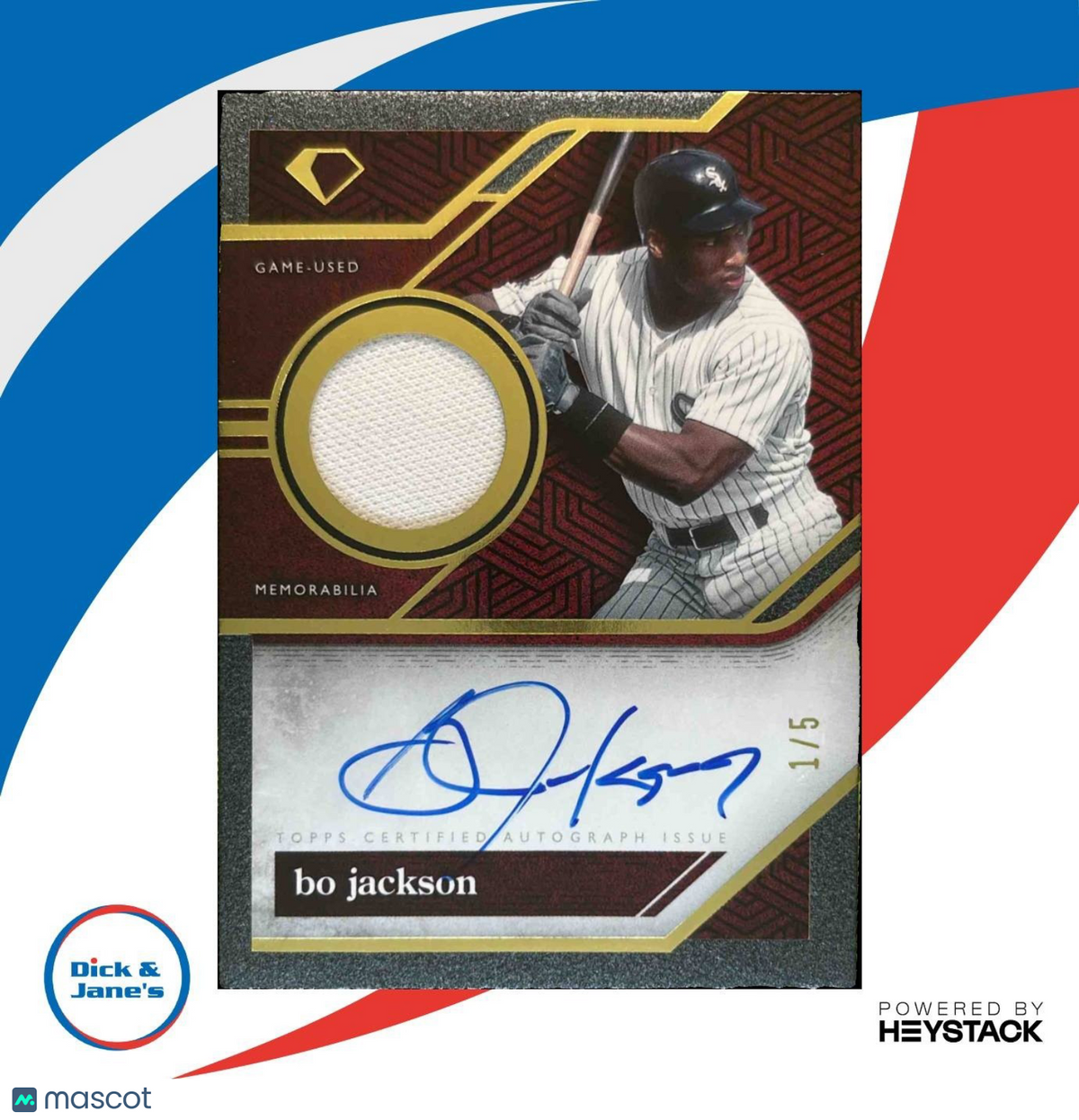 2024 Topps Diamond Icons Bo Jackson Auto Relics Red 1/5 Chicago White Sox