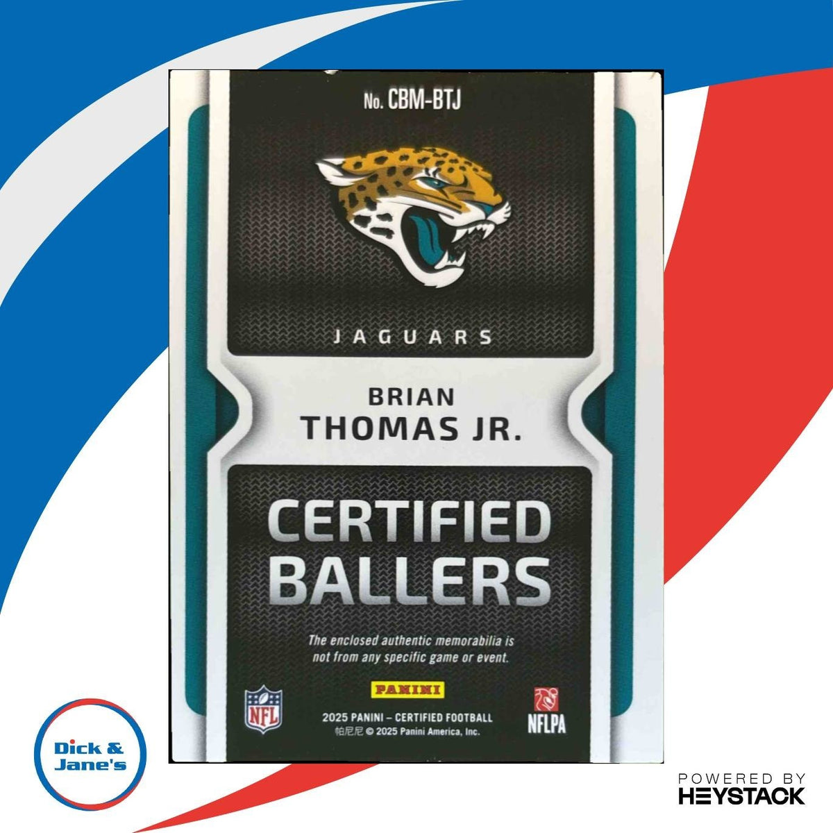 2025 Certified Brian Thomas Jr. Ballers Mirror /249 MEM Jacksonville Jaguars