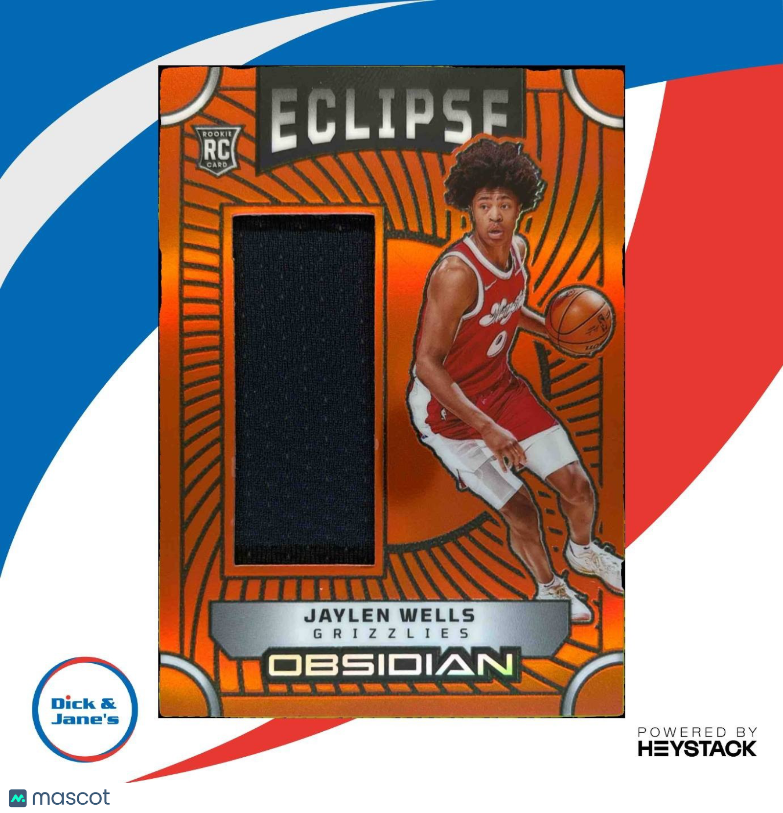 2024-25 Panini Obsidian Jaylen Wells Eclipse Materials Orange /99 MEM Grizzlies