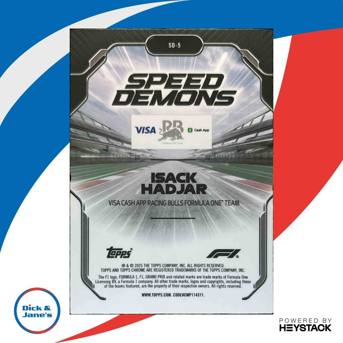 2025 Topps Chrome Formula 1 Isack Hadjar Speed Demons #SD-5 RC