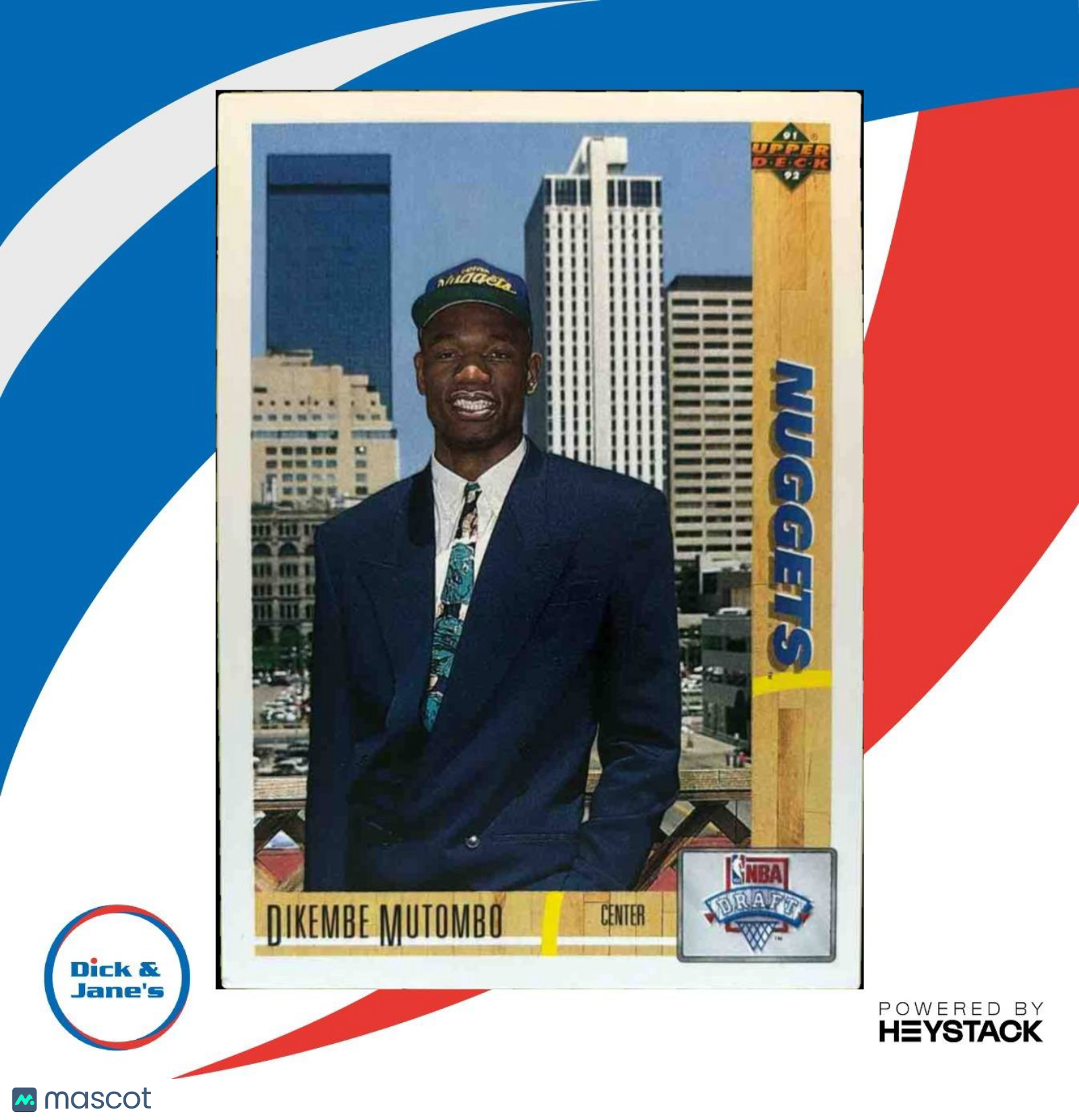 1991-92 Upper Deck Dikembe Mutombo #3b RC Denver Nuggets