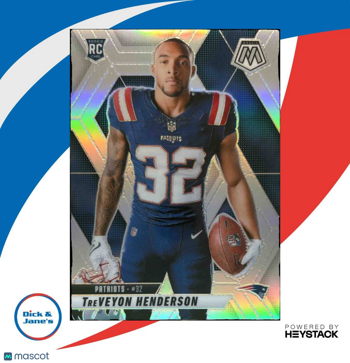 2025 Mosaic TreVeyon Henderson Rookie Variation Silver #278 RC Patriots