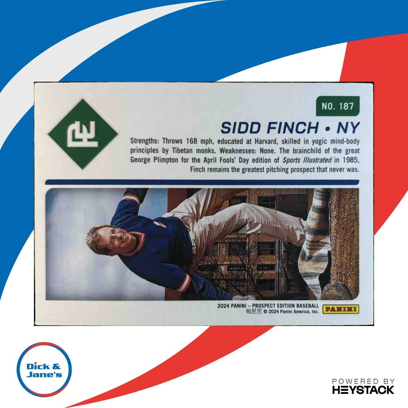 2024 Panini Prospect Edition Sidd Finch Ticket Holo Silver /25 #187 Mets