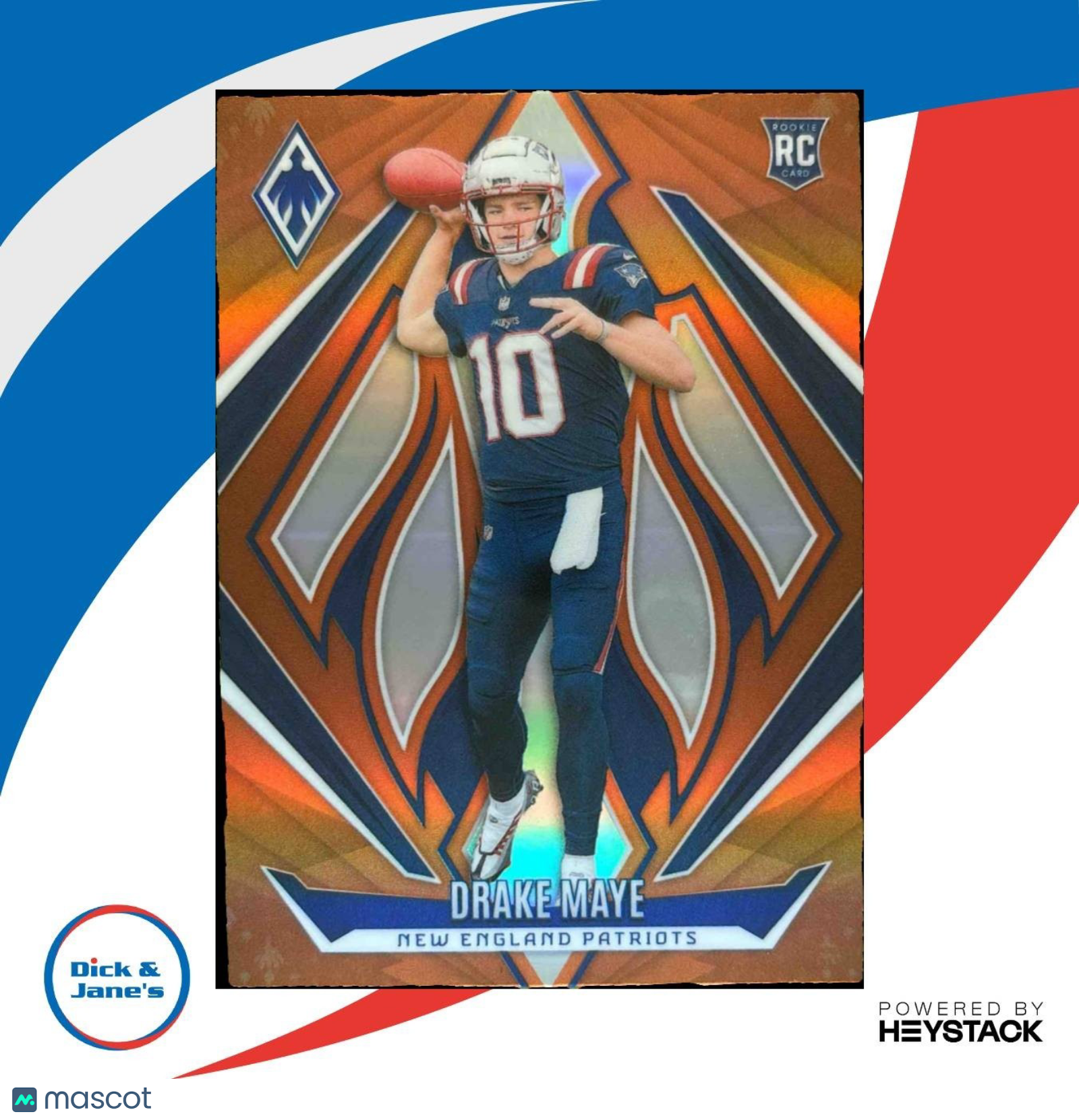 2024 Panini Phoenix Drake Maye Orange #179 RC New England Patriots