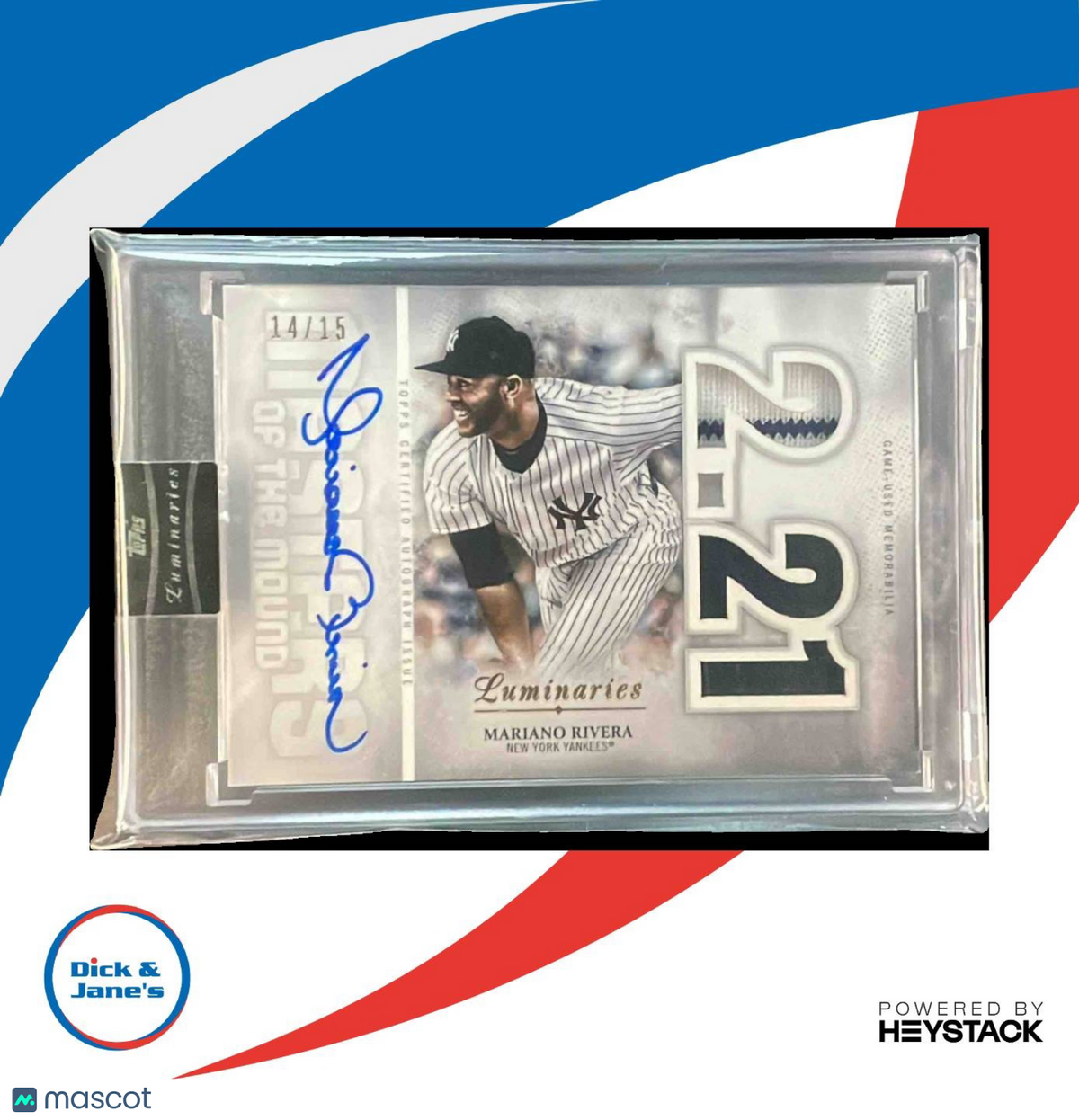 2020 Topps Luminaries Mariano Rivera Masters of the Mound Auto 14/15 #MOM-MR