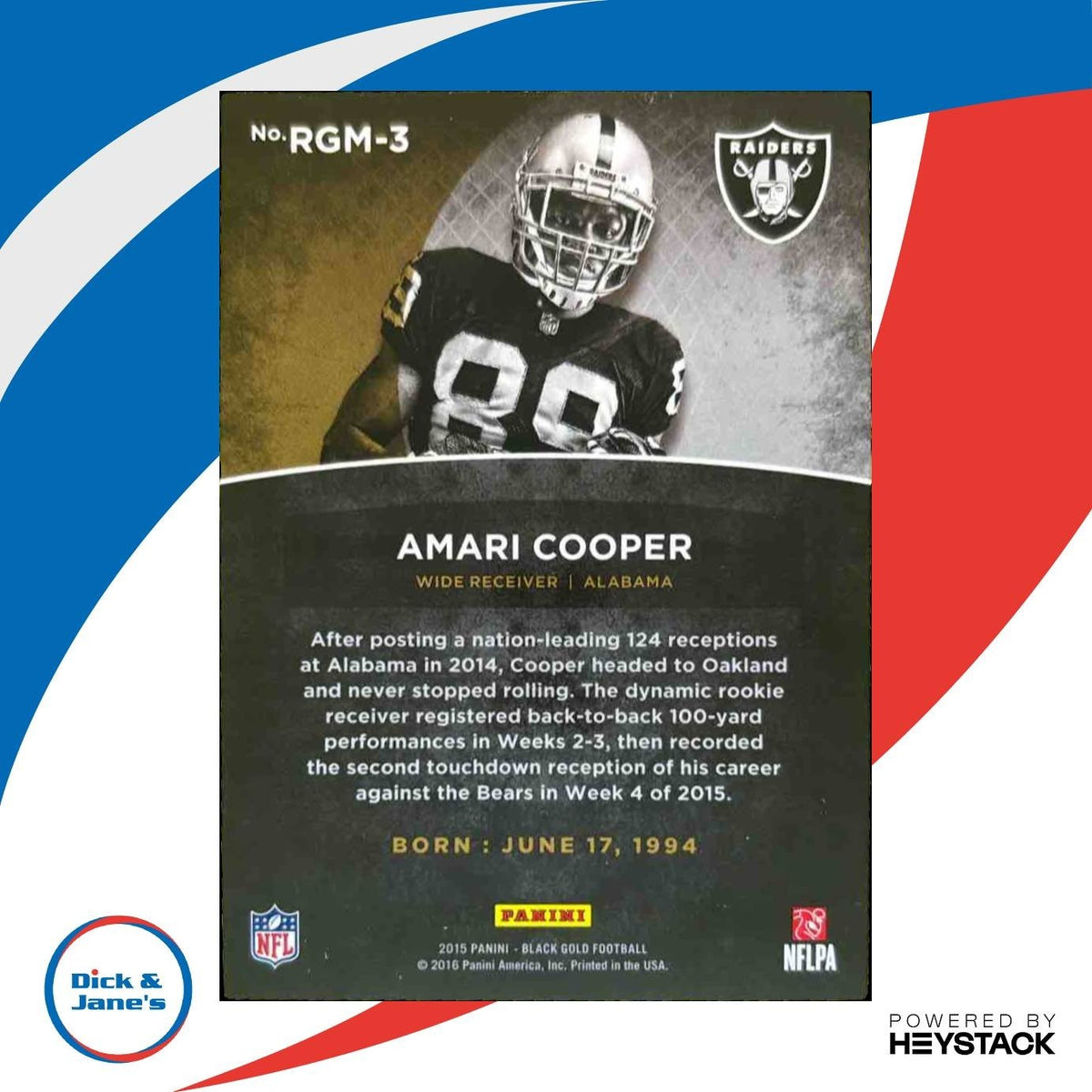 2015 Panini Black Gold Amari Cooper Rookie Goldmine /199 RC Oakland Raiders