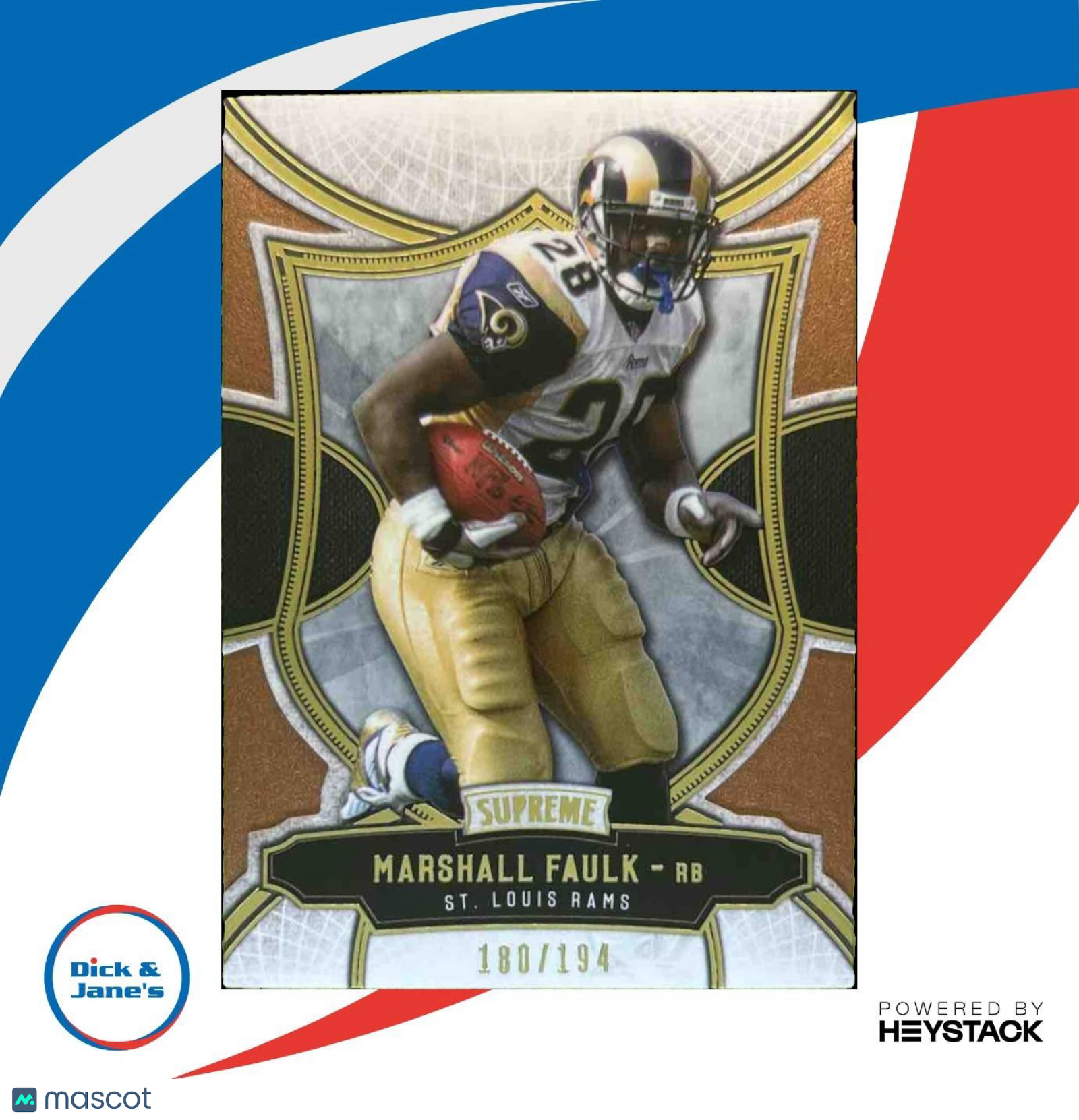 2015 Topps Supreme Marshall Faulk Copper /194 #47 St. Louis Rams