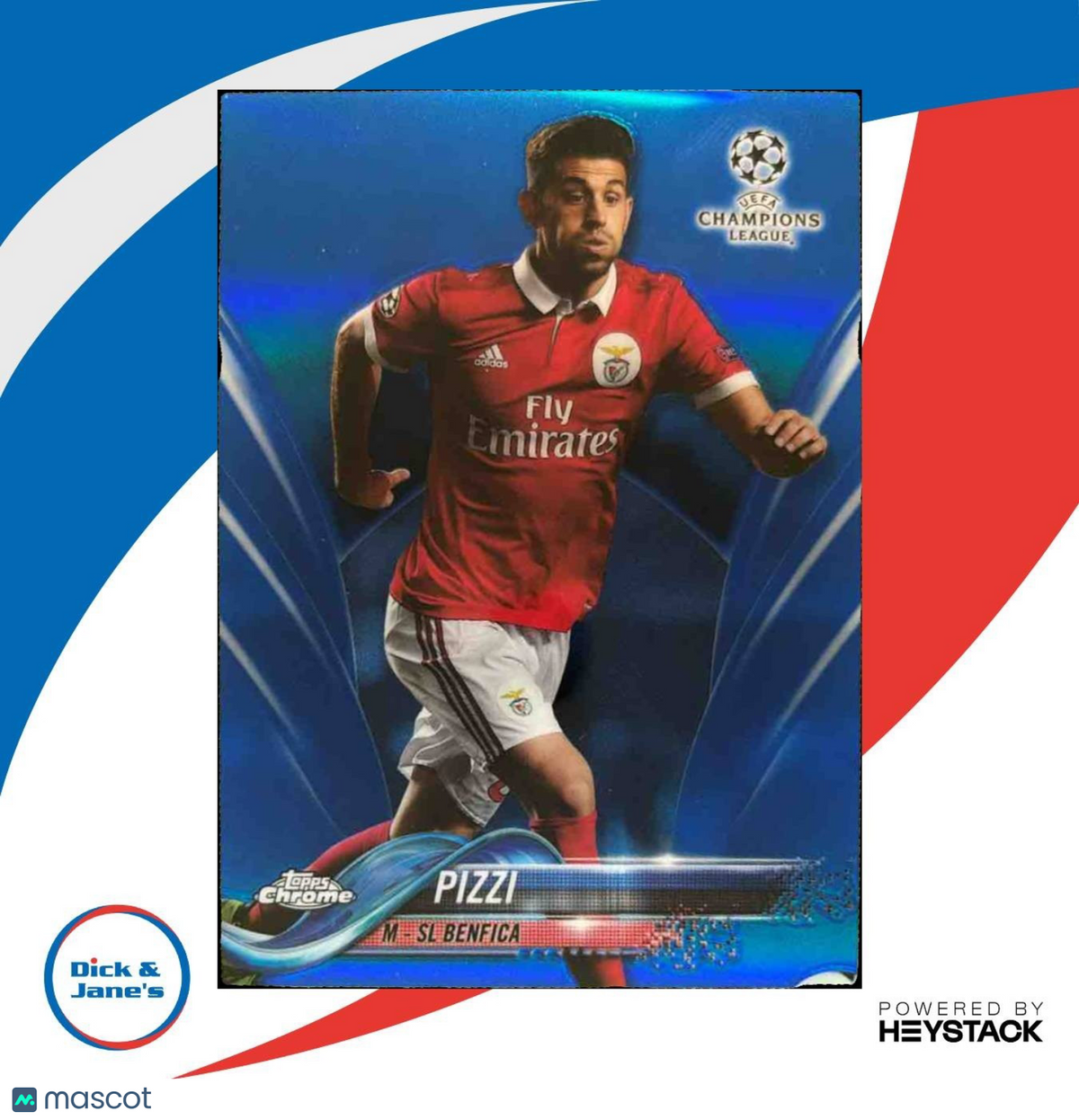 2017 Topps Chrome UEFA Champions League Pizzi Blue Refractor /150 #22 Benfica