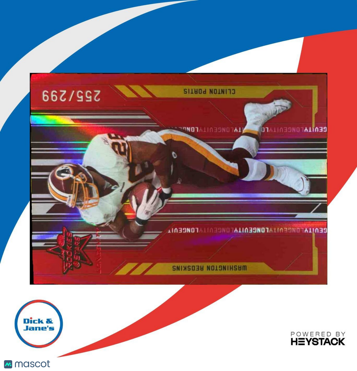 2005 Leaf Rookies & Stars Longevity Clinton Portis Ruby /299 #94 Redskins