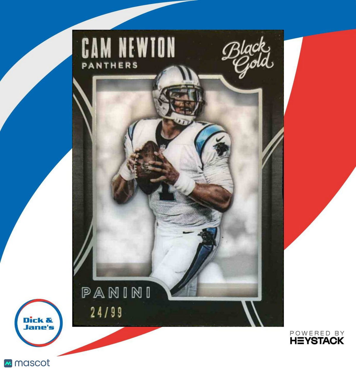 2015 Panini Black Gold Cam Newton White /99 #50 Carolina Panthers